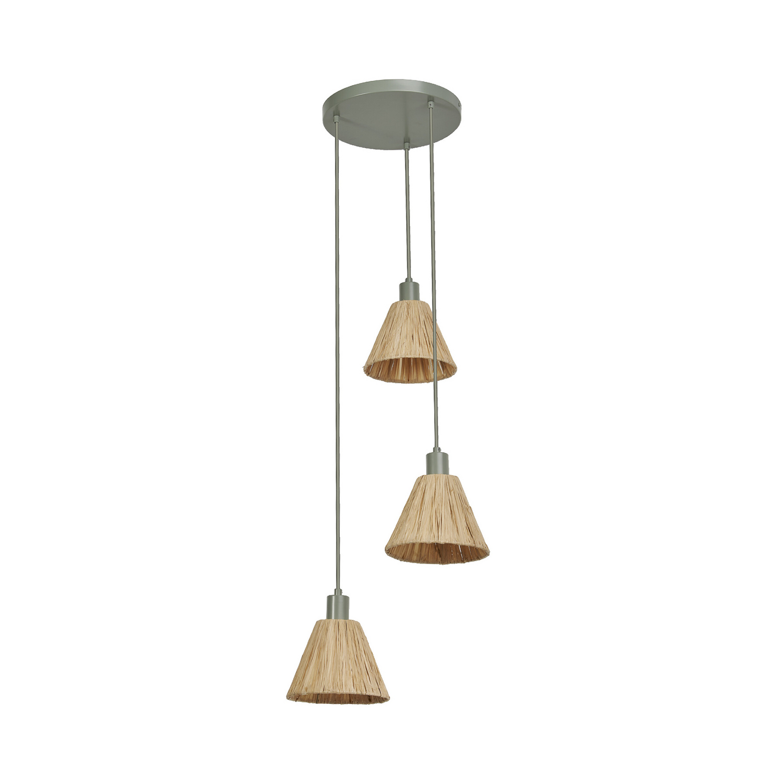 Lampada a sospensione OSRAM Decor Raffia, a 3 luci rotonde, rafia, naturale
