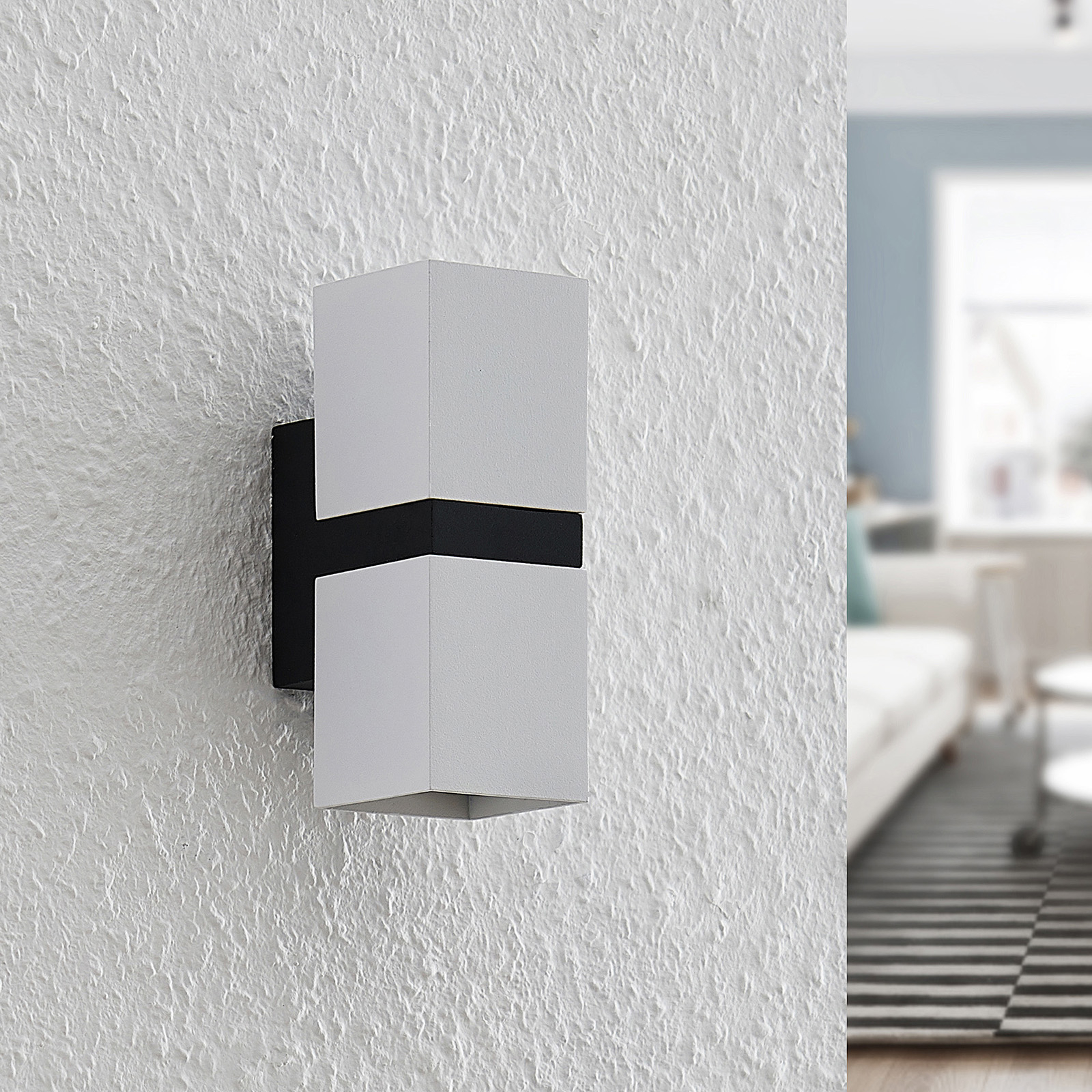 Samsa Wandleuchte, zweiflammig, weiß