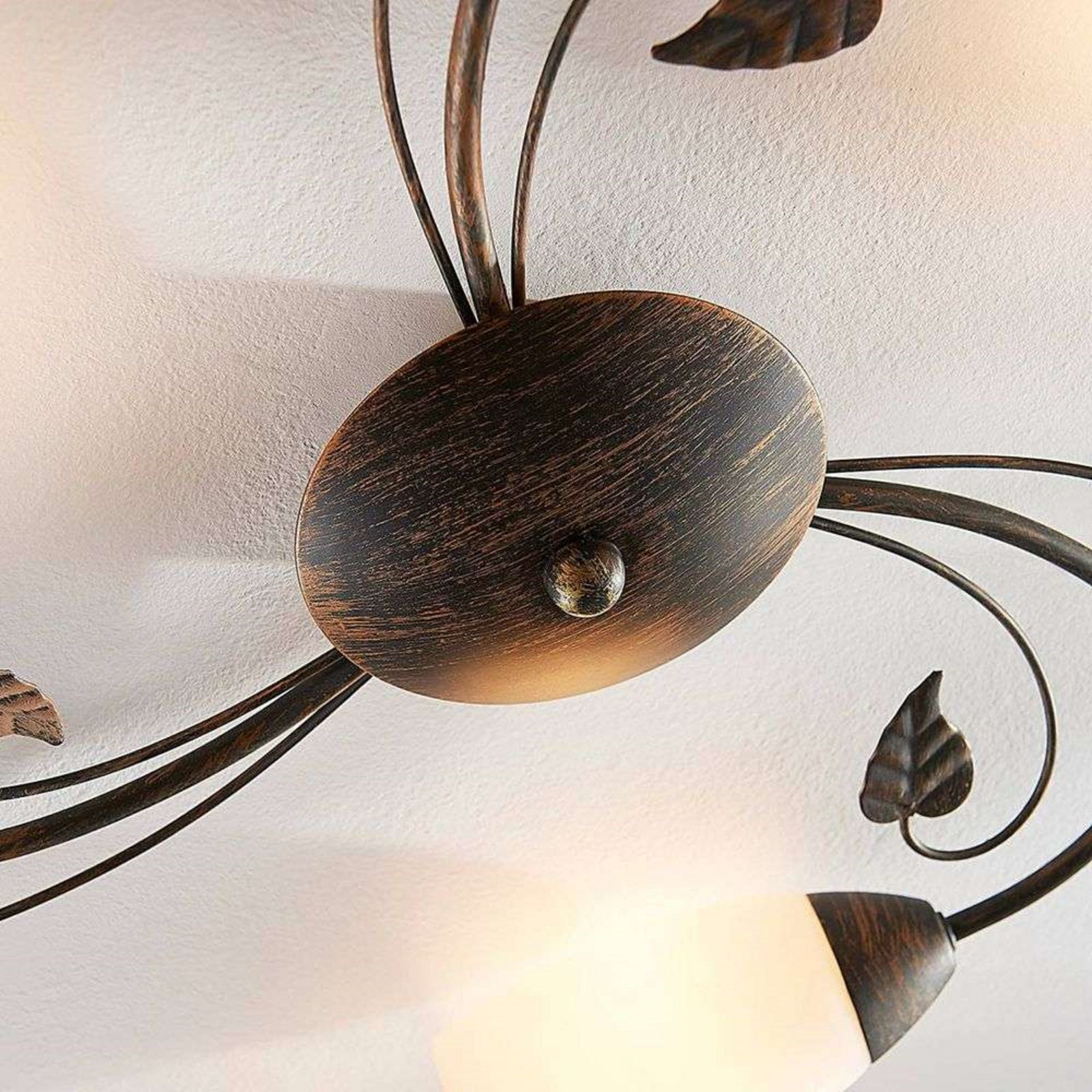 Stefania 3 Stropní Lampa White/Black-Gold - Lindby