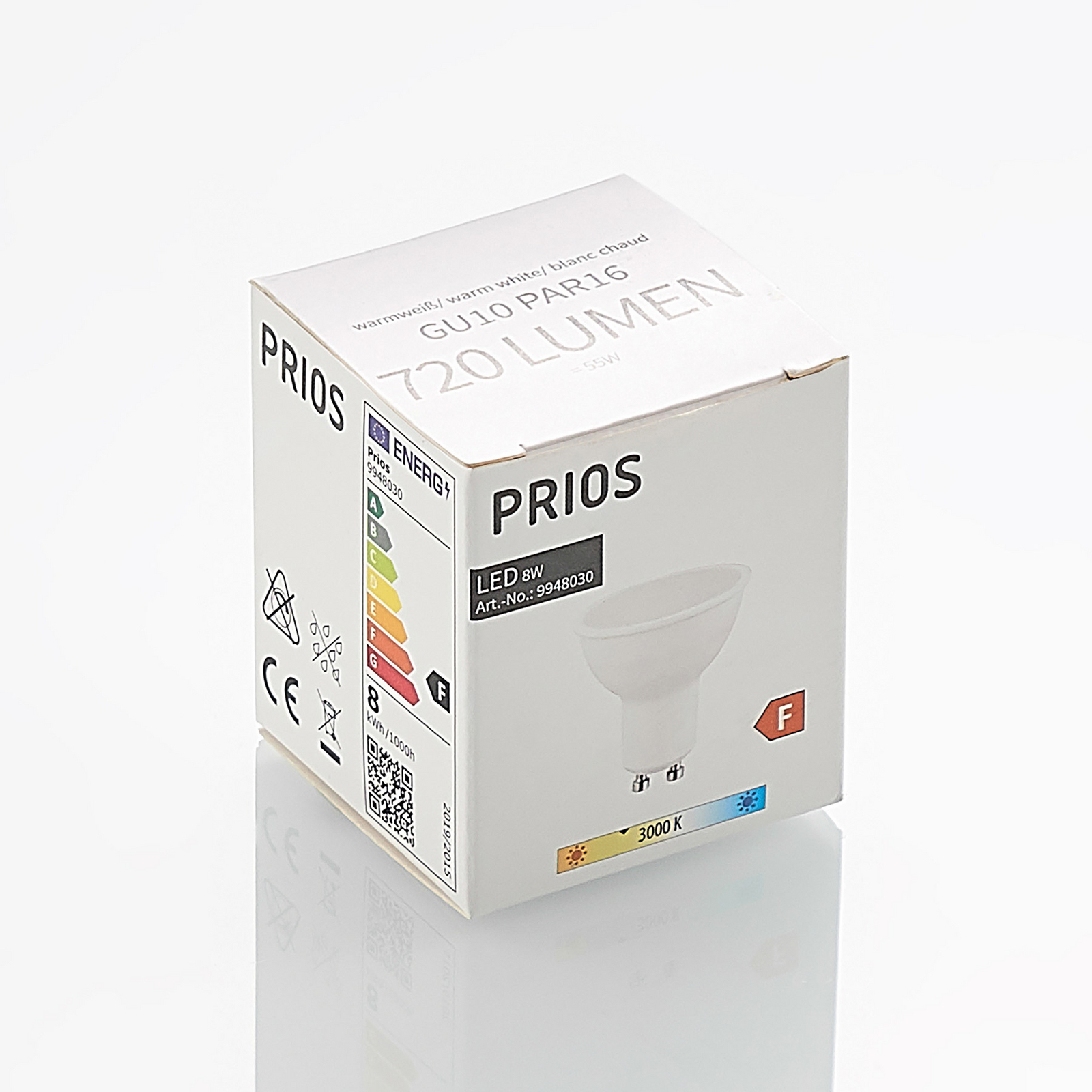Reflector LED bulb GU10 8 W 3,000 K 120°