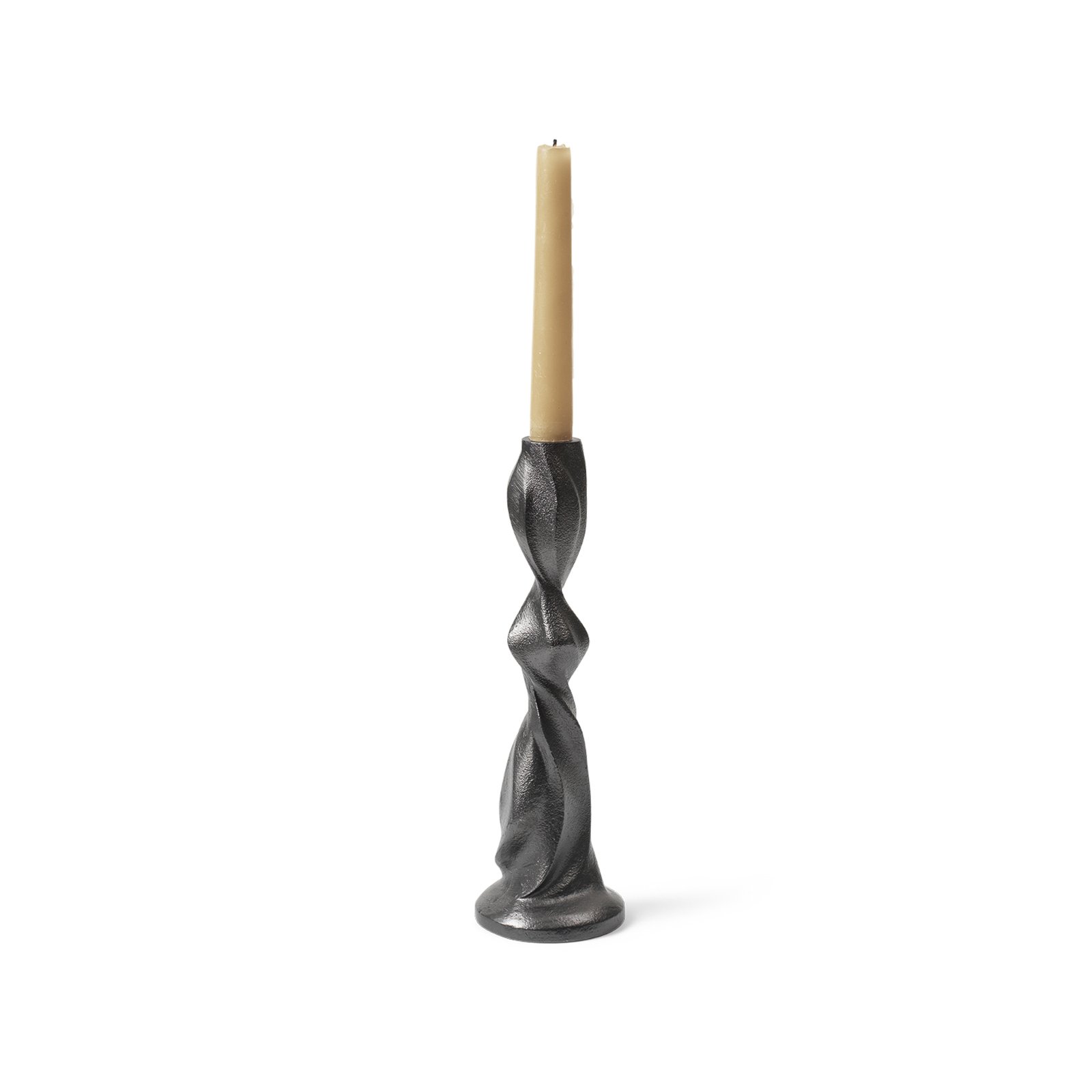 ferm LIVING Candlestick Gale, black, 25.4 cm, aluminium