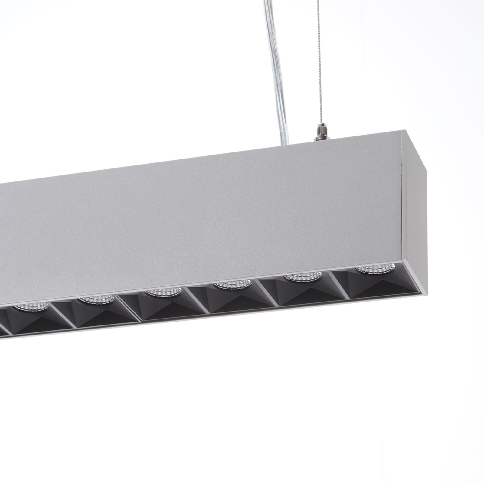 LED pendellampe til kontor Laris sølv, DALI dimbar LED pendellampe til kontor Laris sølv, DALI dimbar