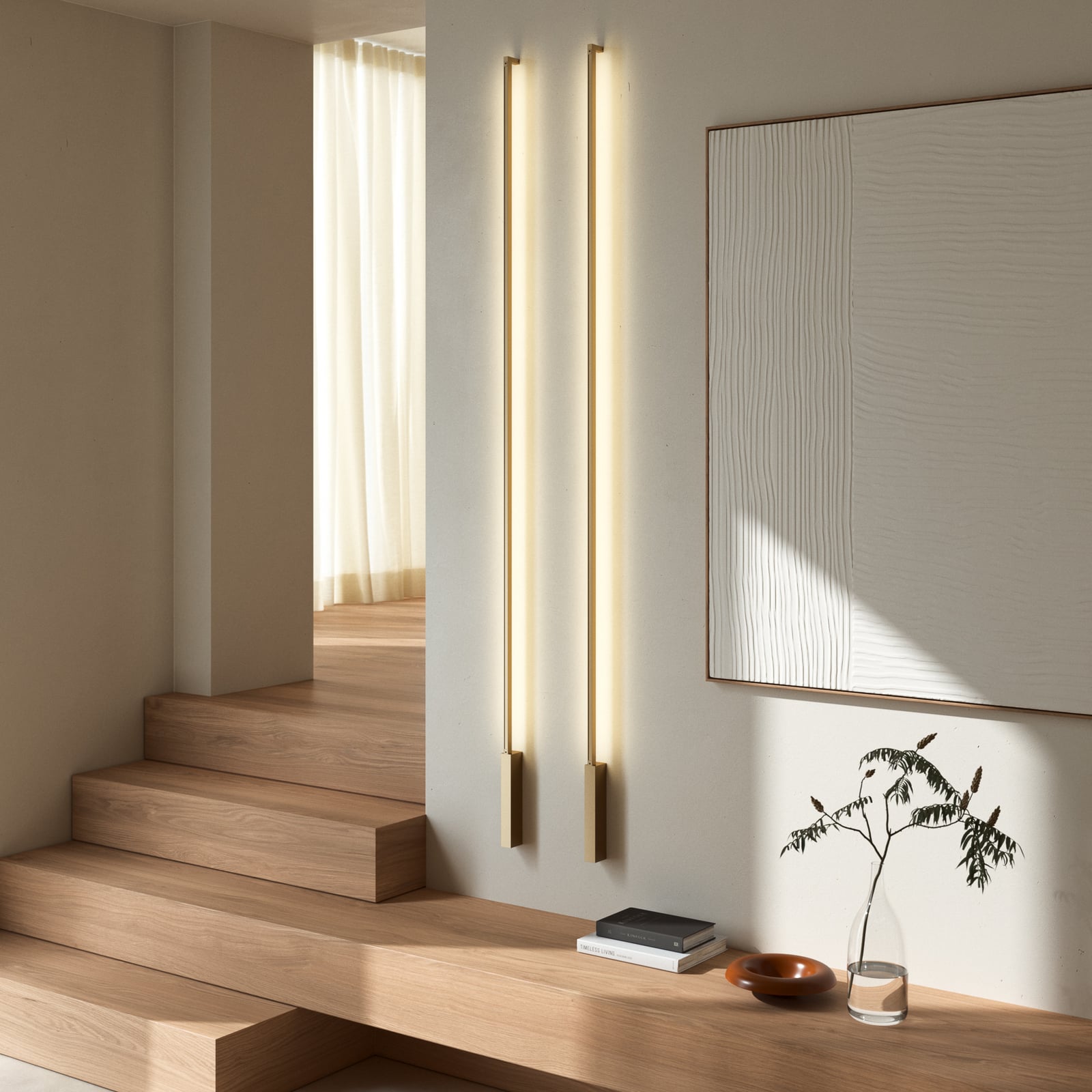 Stripe C/W LED-Lichtleiste, messing, 200 cm, CCT - Light-Point