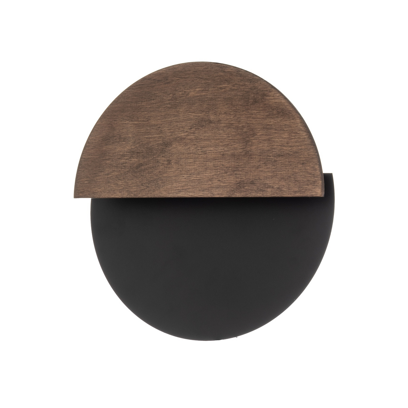 LED nástěnné světlo Luna S, černá/wenge, ocel, dřevo, 3 000 K