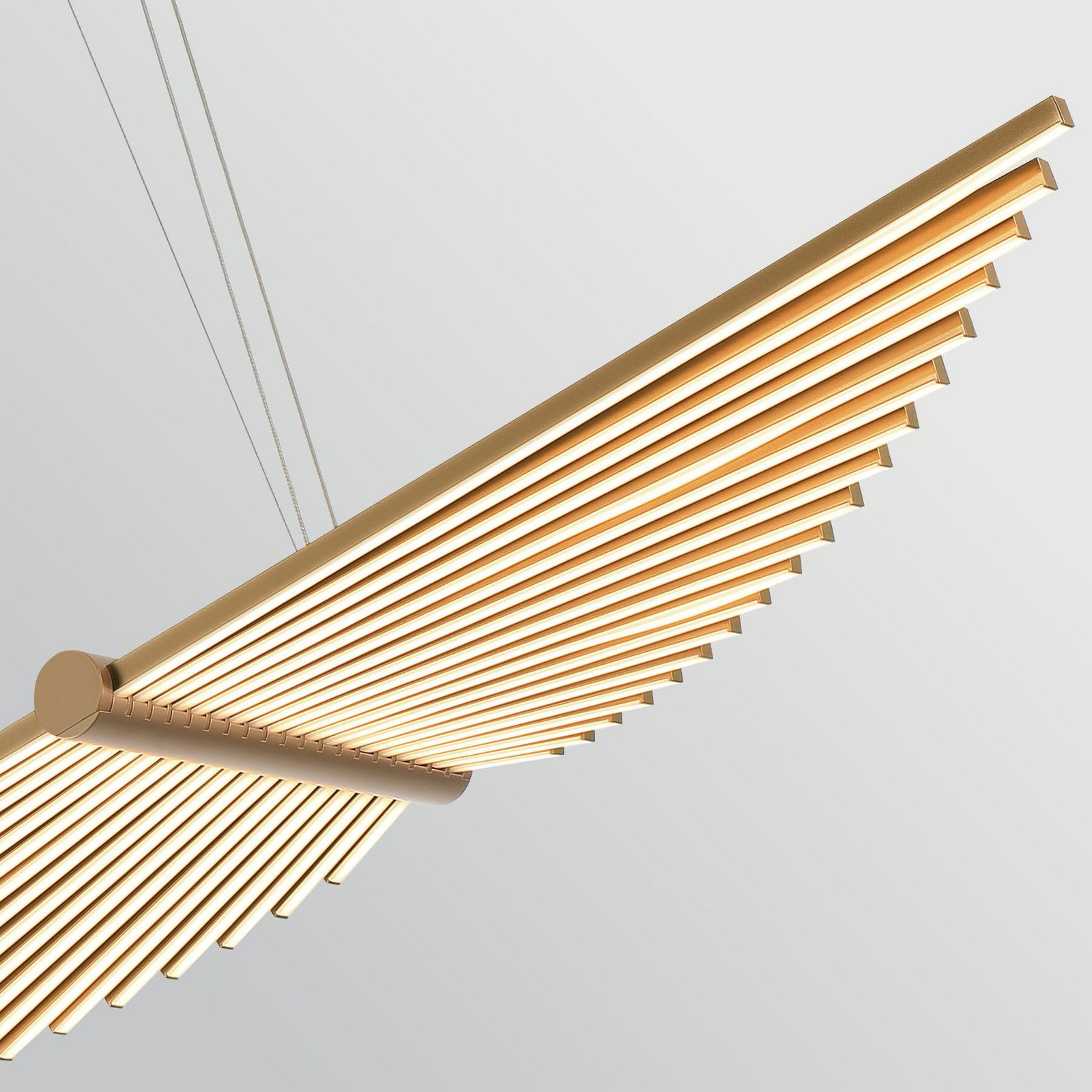 LED-Hängeleuchte SERAPH, gold gebürstet, Länge 105 cm Metall