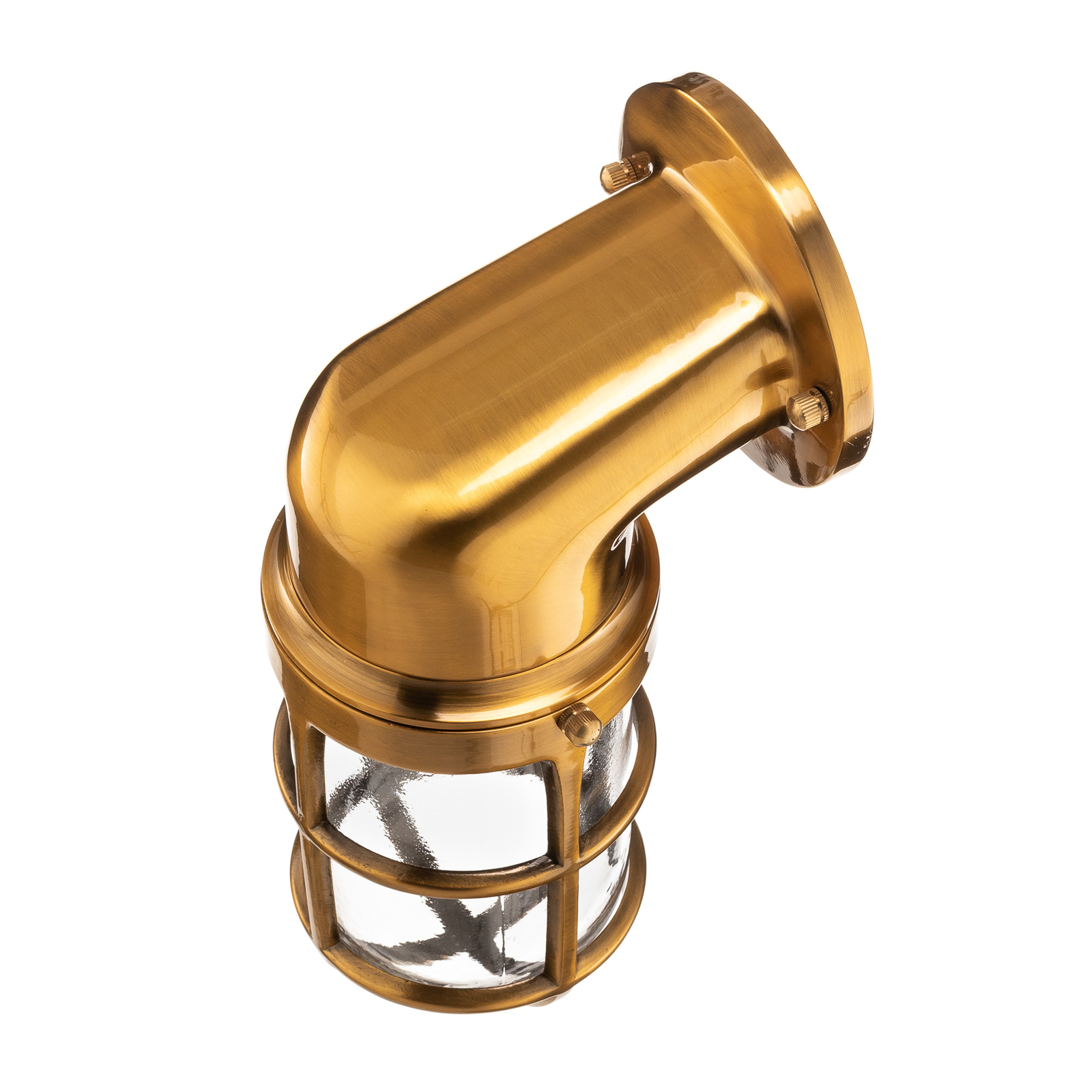 Dudley outdoor wall light, projecting at the bottom, brass