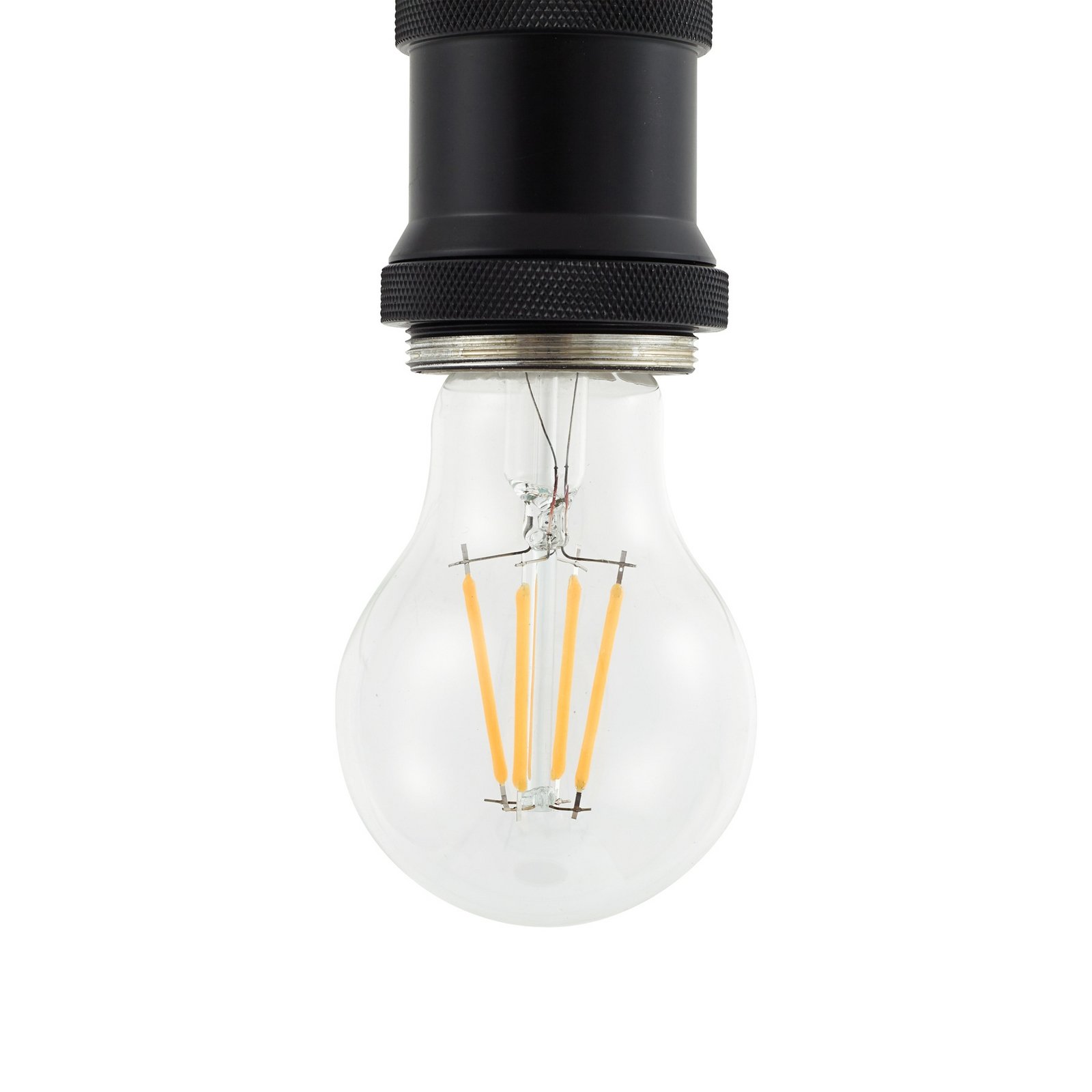 Lindby Hattie pendant light, black, Ø 5 cm, metal, E27
