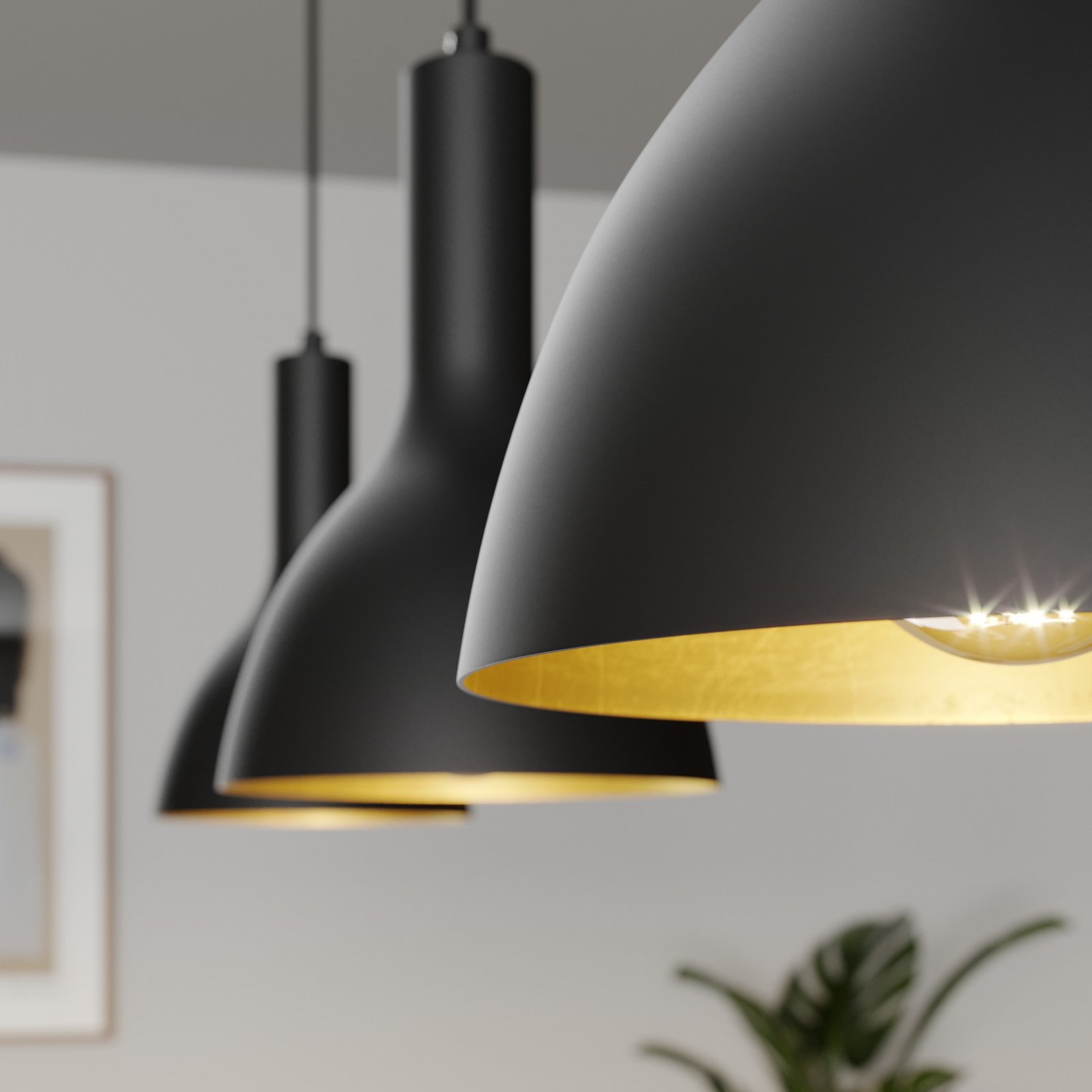 Cosmina 3 Hanglamp Black/Gold - Arcchio