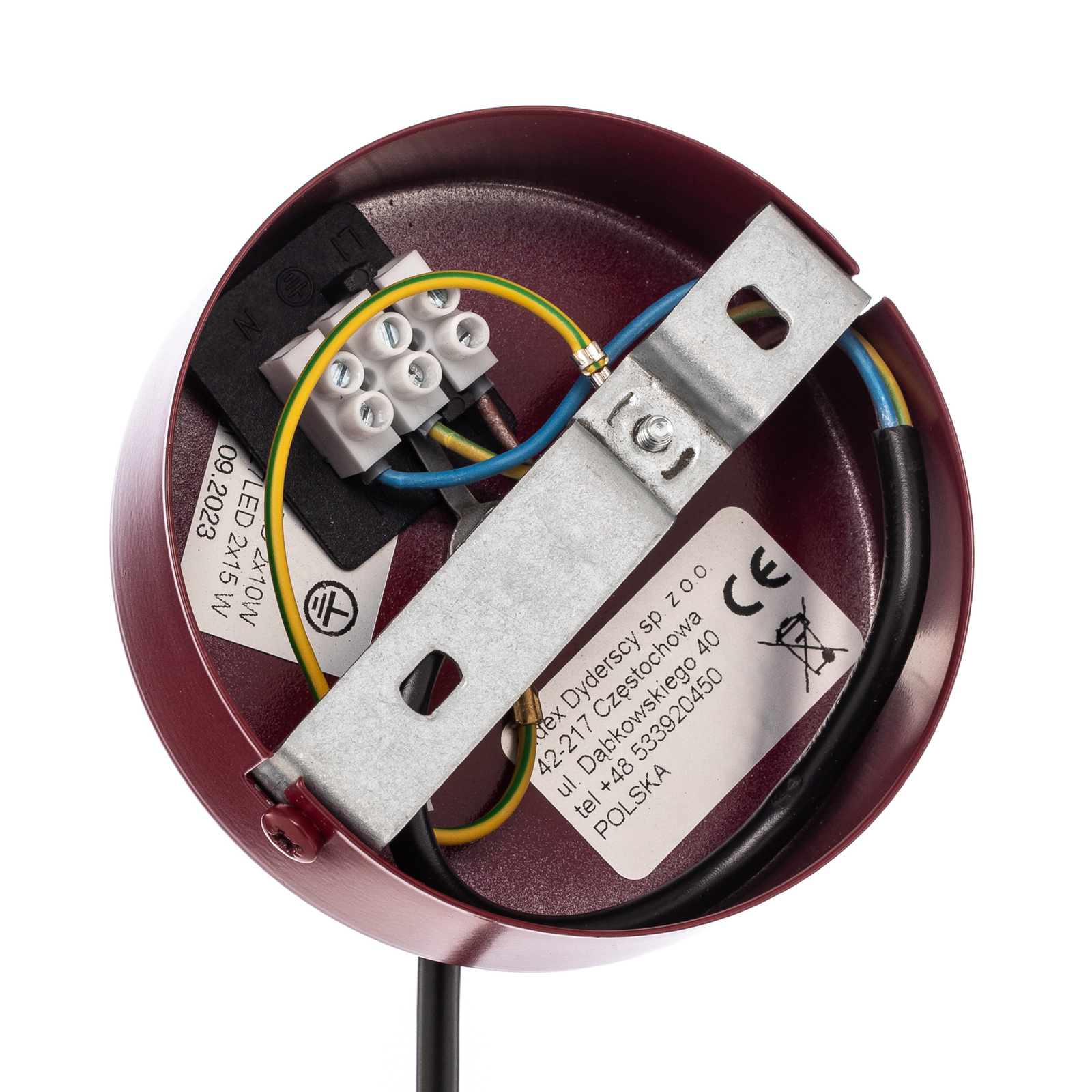 Joel hanglamp, wijnrood/wit, 4-lamps - ALDEX