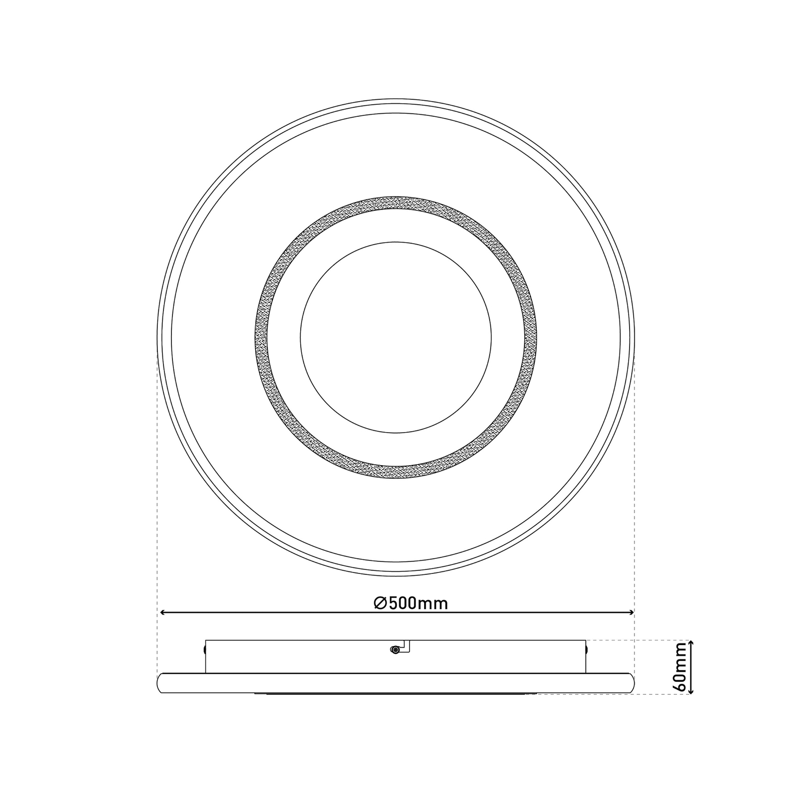 LED-Deckenlampe Redona, weiß/schwarz, Ø 50 cm, CCT, 3D