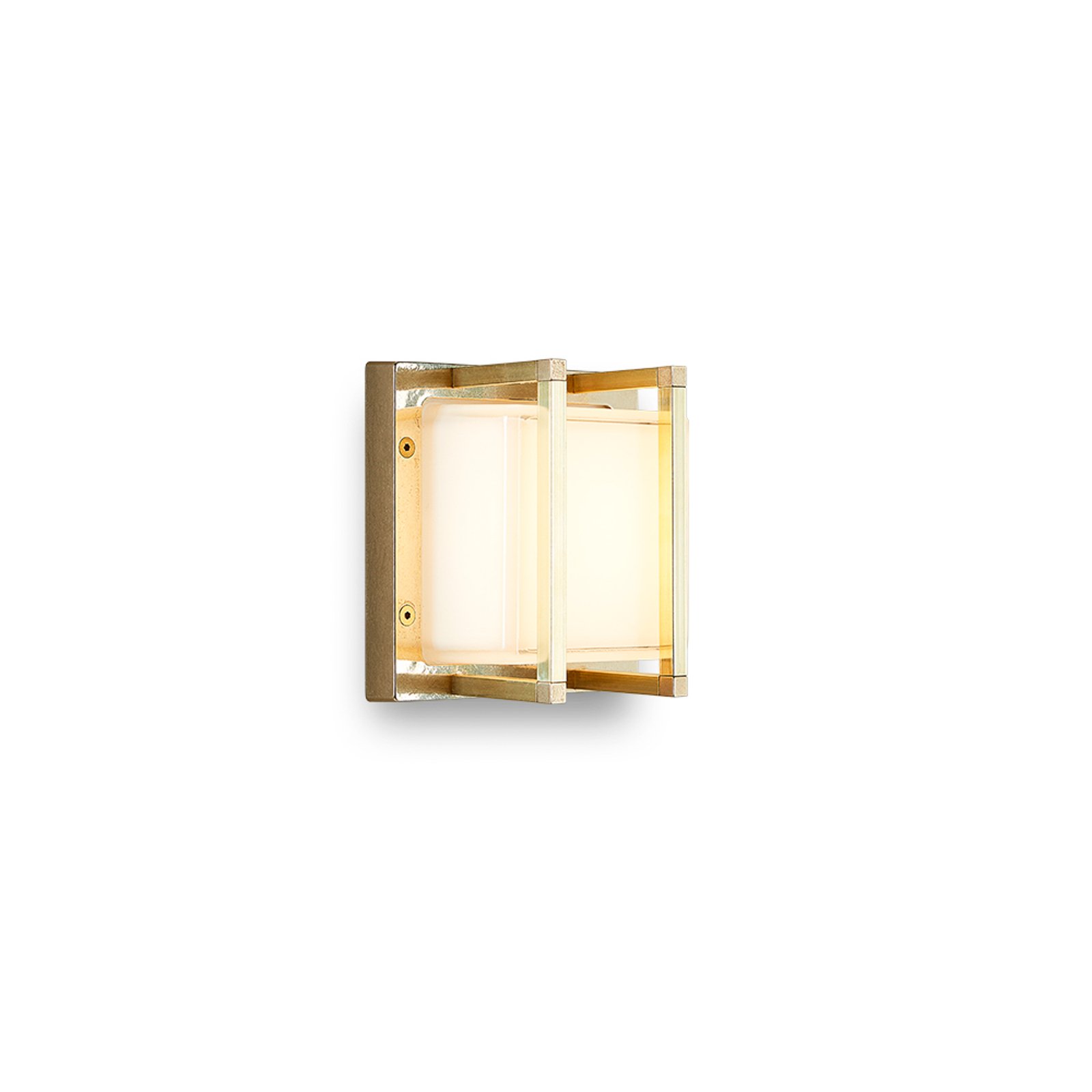 Ice Cubic 3406 LED outdoor wall lamp natural brass