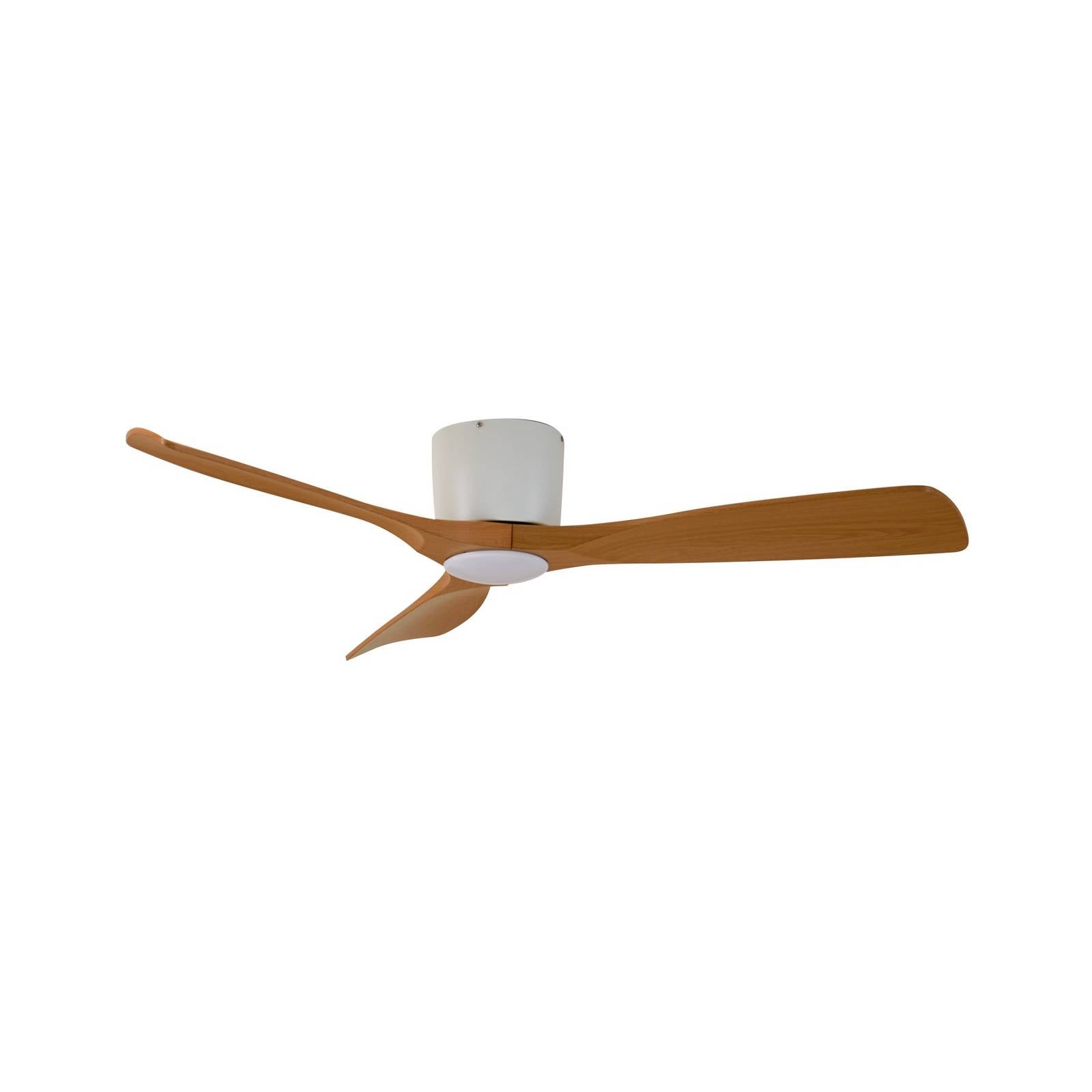Lucande Smart LED-Deckenventilator Moneno, weiß/holz, Tuya