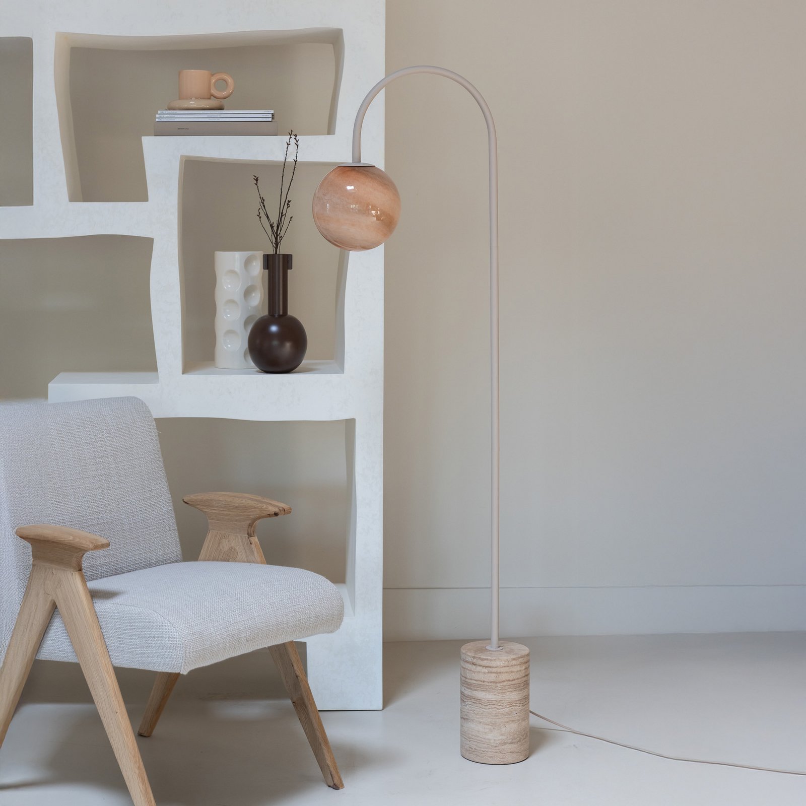 IT'S ABOUT ROMI Bogenlampe Tivoli, sandfarben, Höhe 163 cm