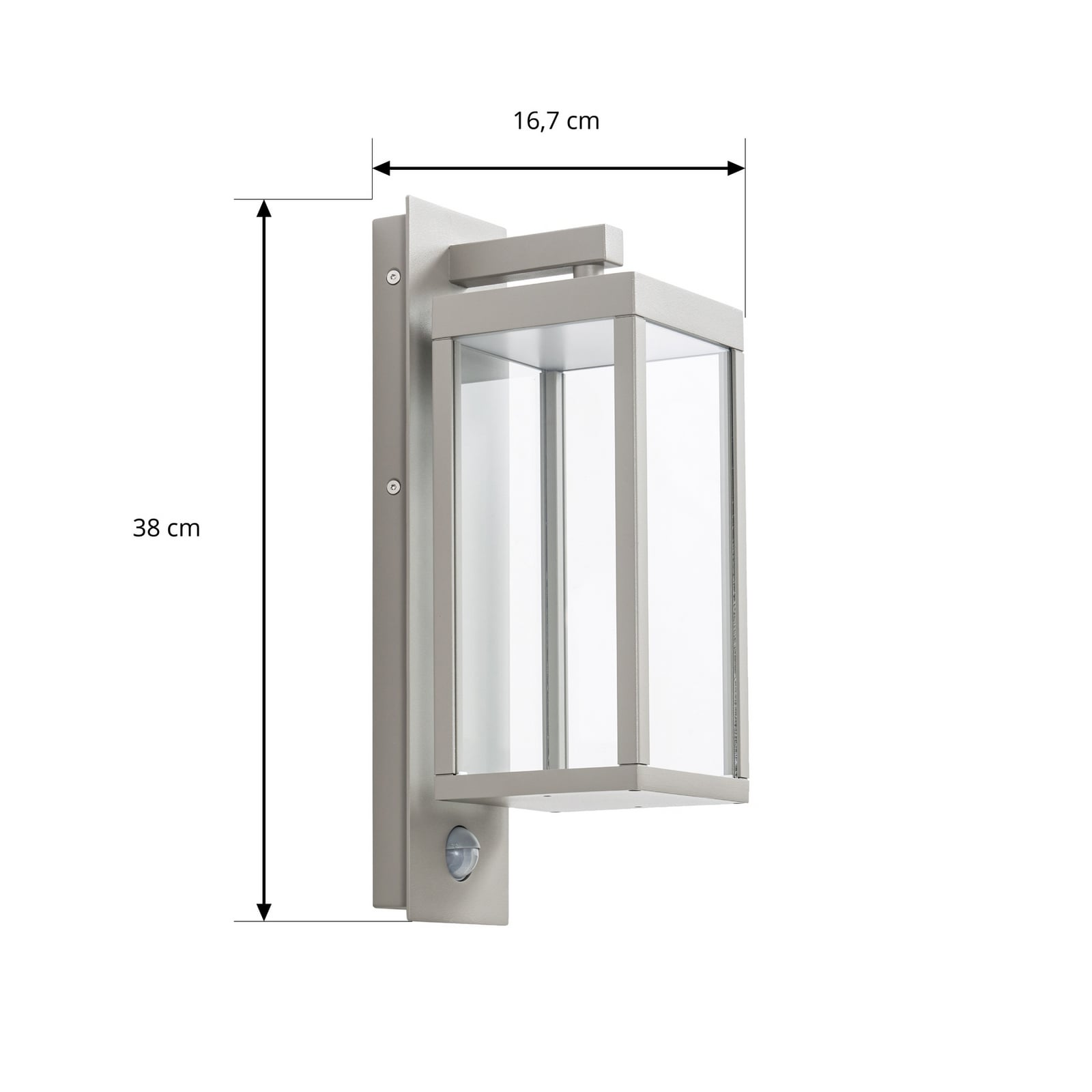 Ferdinand LED buiten wandlamp, sensor, aluminium, lichtgrijs, IP54 - Lucande Ferdinand LED buiten wandlamp, sensor, aluminium, lichtgrijs, IP54 - Lucande