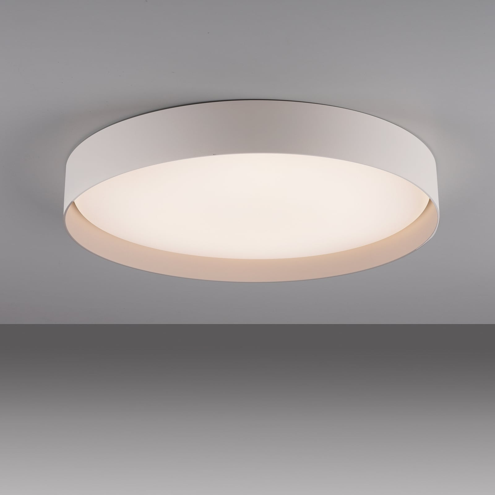 LED lubinis šviestuvas „TAVOLI“, smėlio spalvos, Ø 49 cm, metalas, CCT,