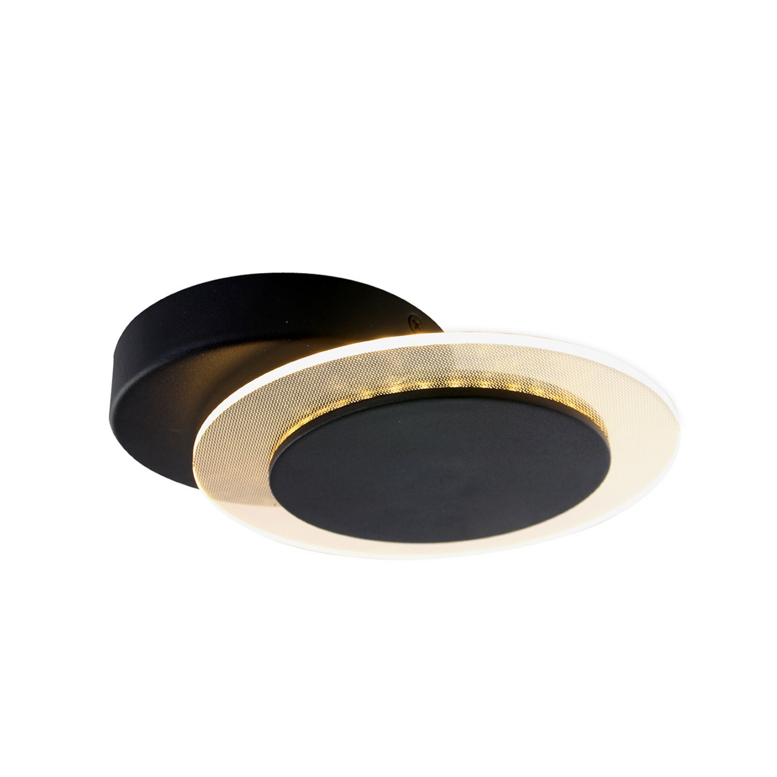 Aplique de pared LED Lido, negro, metal, 2700 K