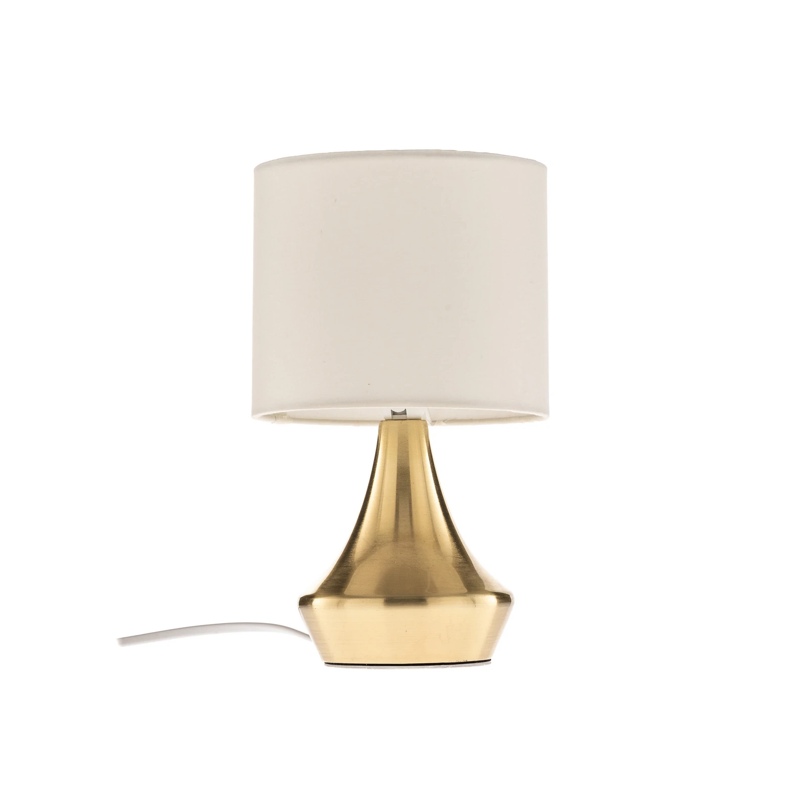 Lampa de masă Ottone cu abajur din material textil, alamă