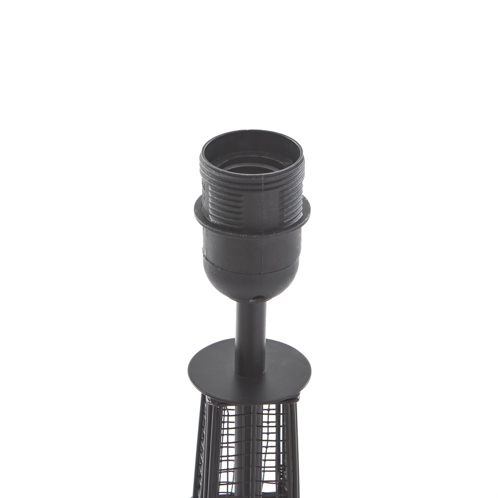 Lindby Croia tafellamp, zwart, metaal, Ø 28 cm, E27