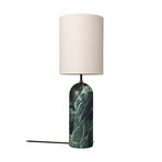 Lampe sur pied Gravity XL High, marbre vert, toile crème - Gubi