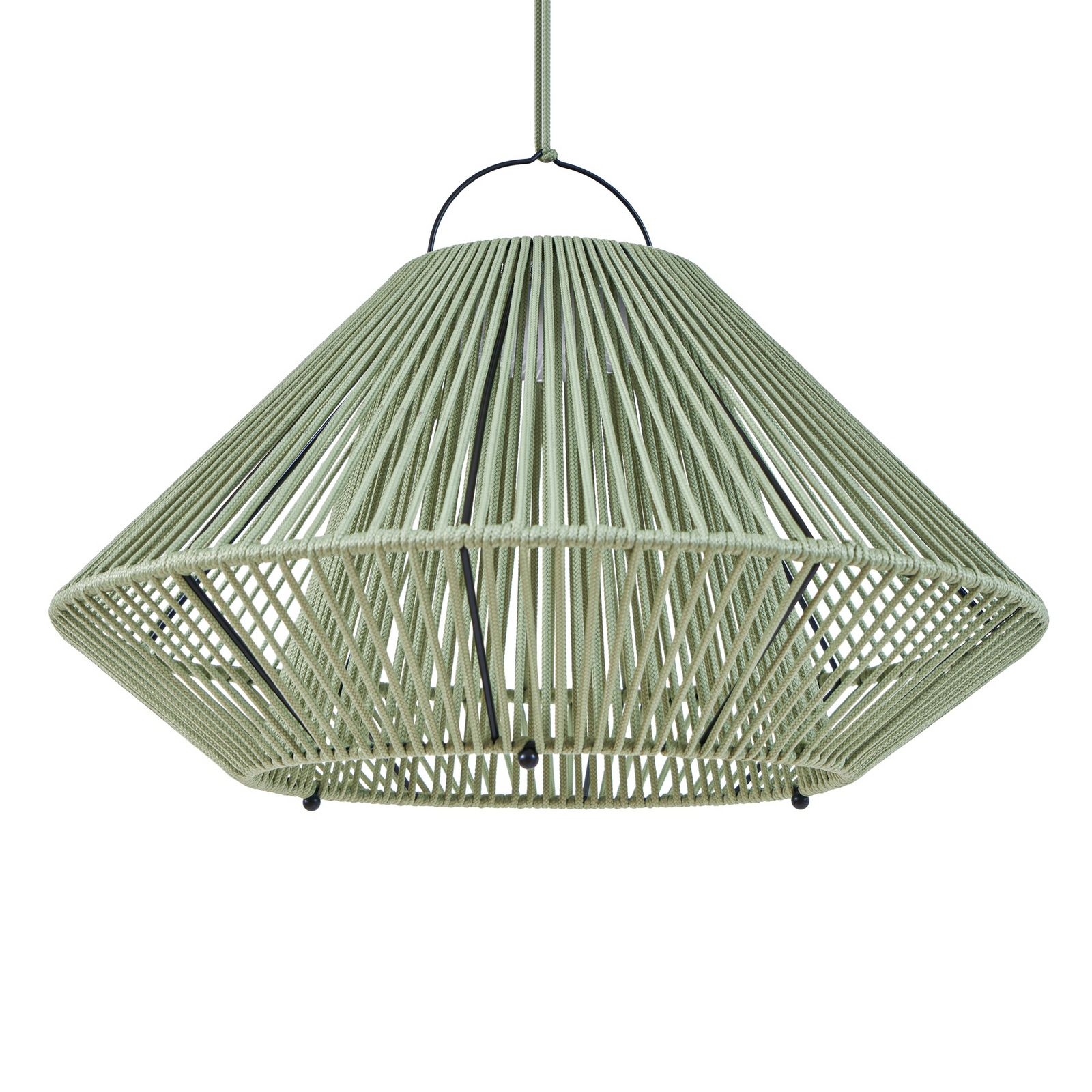 Lindby LED saules enerģijas piekaramā lampa Austas, zaļa, Ø 50 cm, USB, IP54