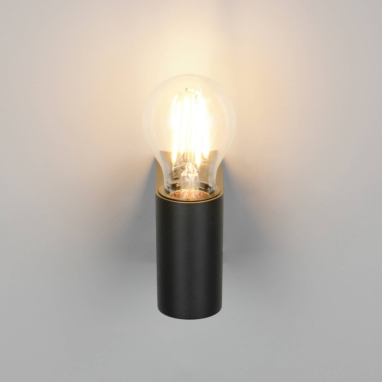 Trio Lighting Badkamer wandlamp Pratella, breedte 4 cm zwart, kunststof IP44