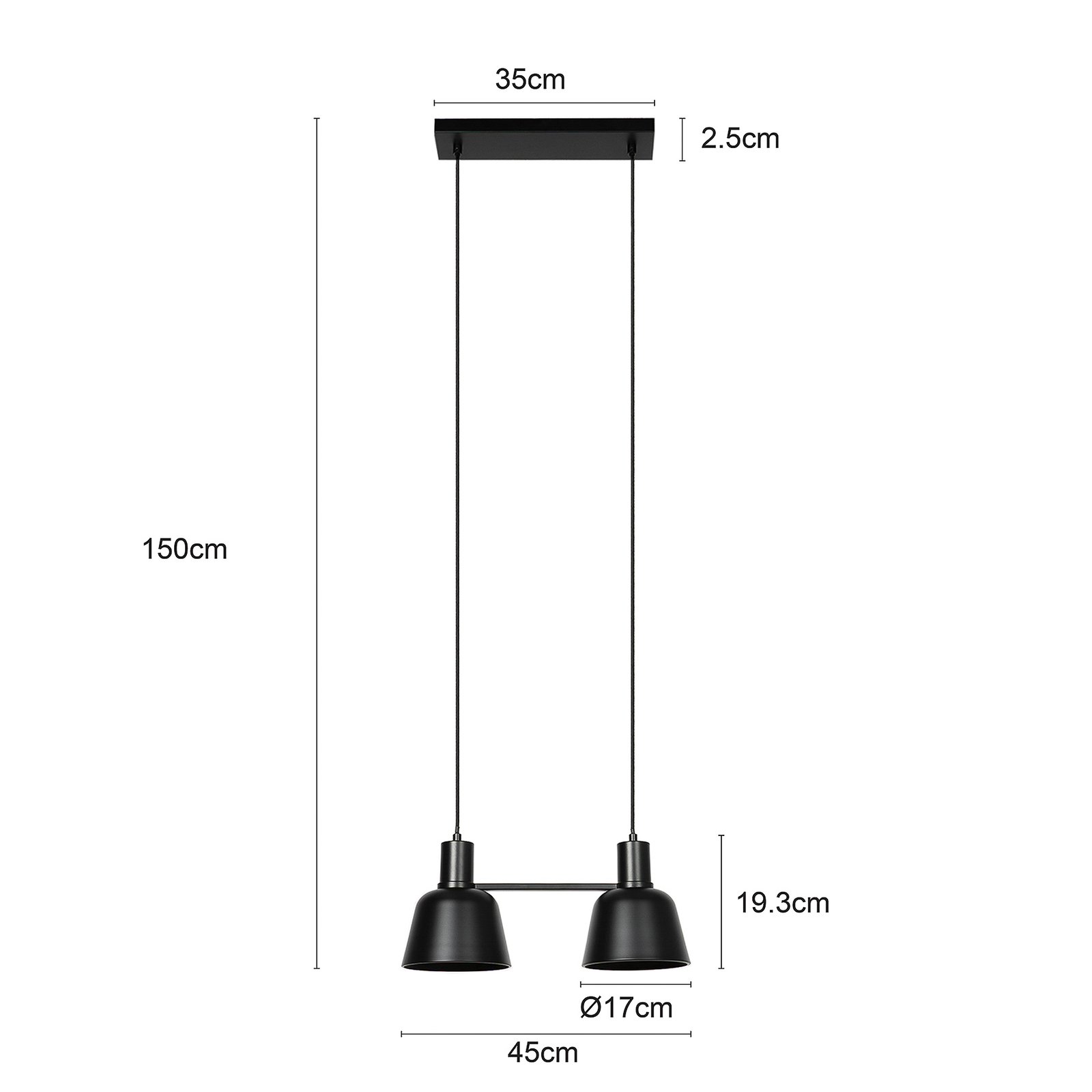 Servan 2 Pendel Black - Lucande Servan 2 Pendel Black - Lucande