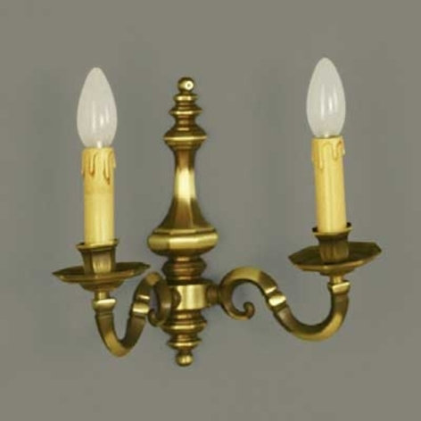 Applique Imke 2 lampes laiton ancien clair patiné