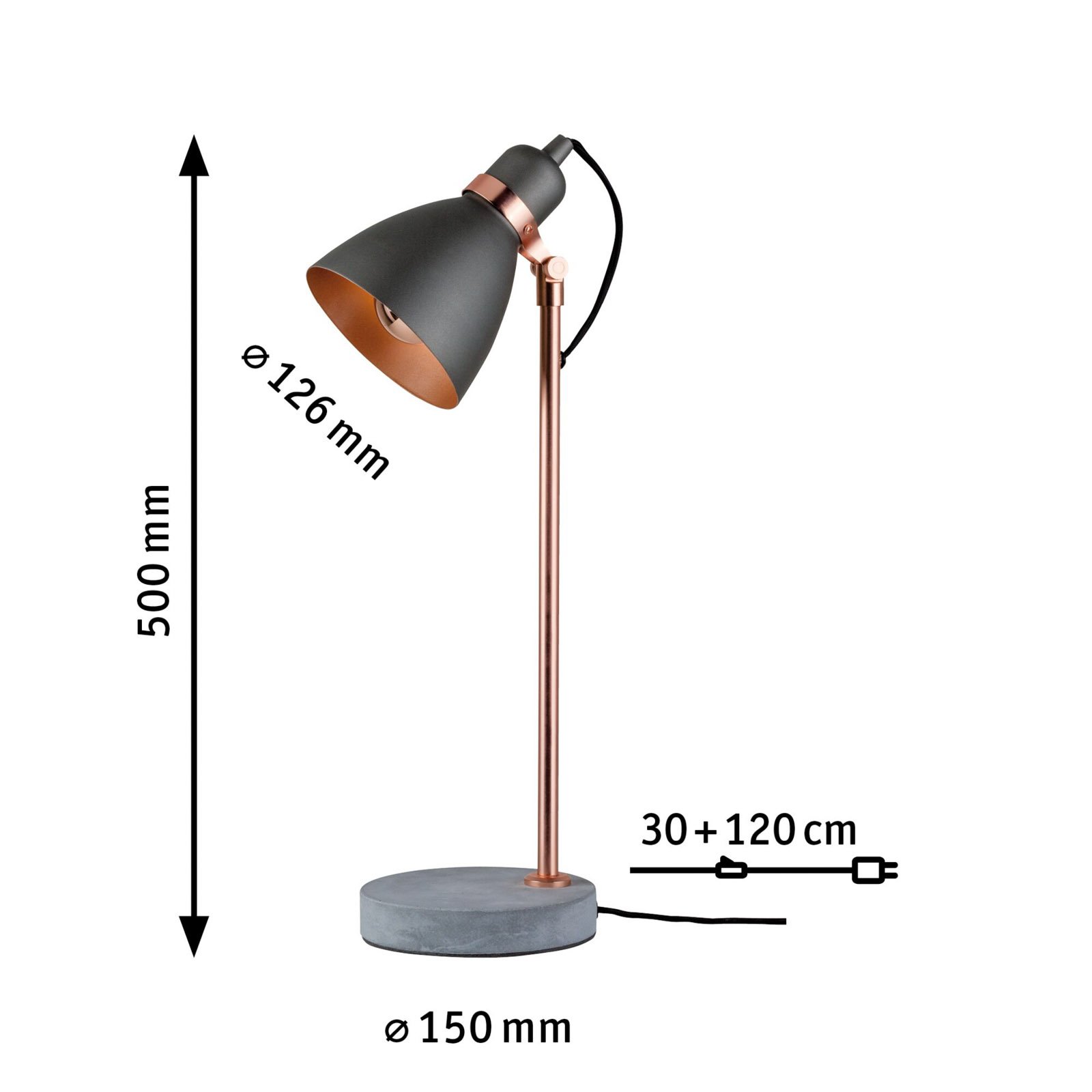 Moderne tafellamp Orm met betonnen voet