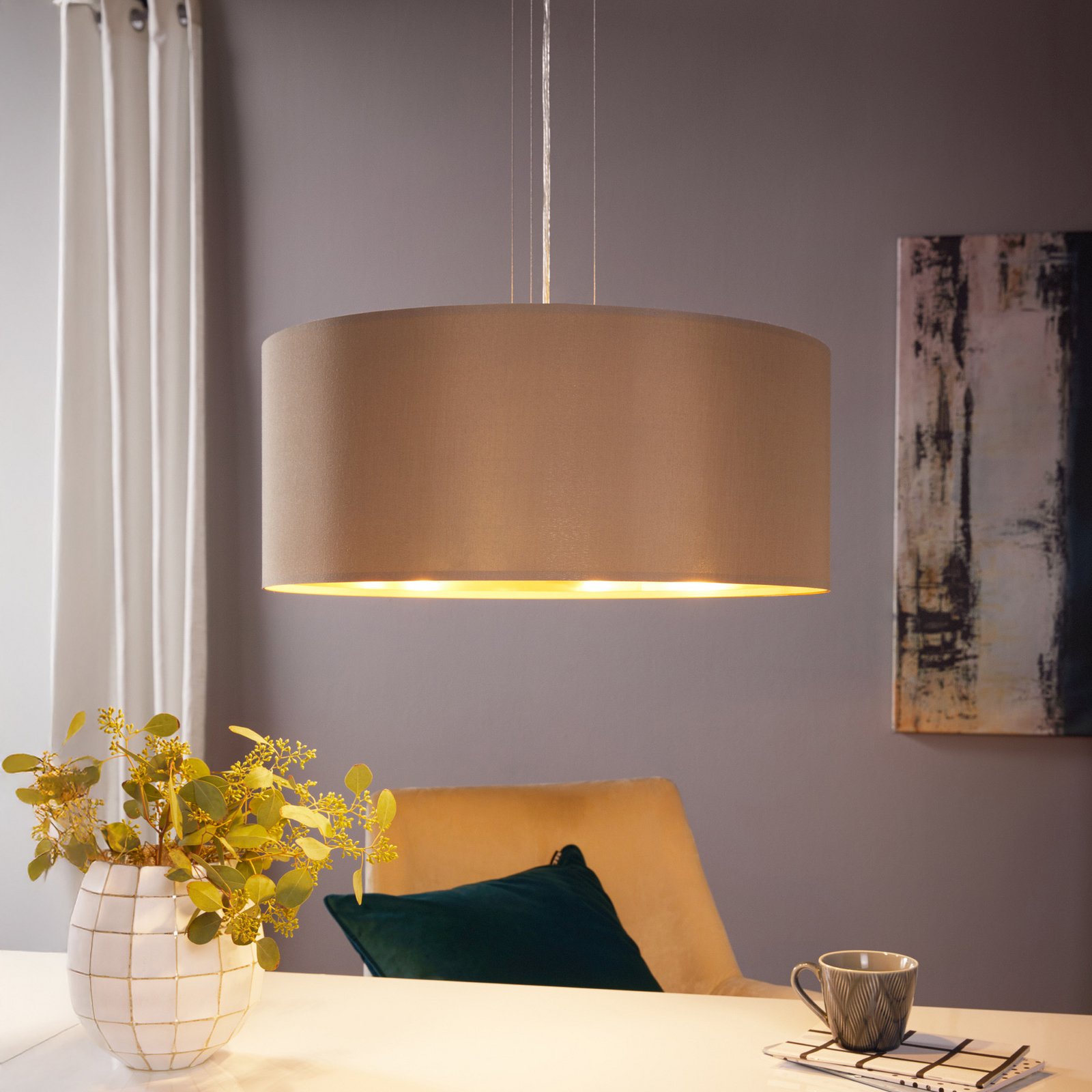 Maserlo-riippuvalaisin, pyöreä, ruskea-kulta