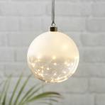 Sphère déco LED Glow givrée/transparente Ø 15 cm