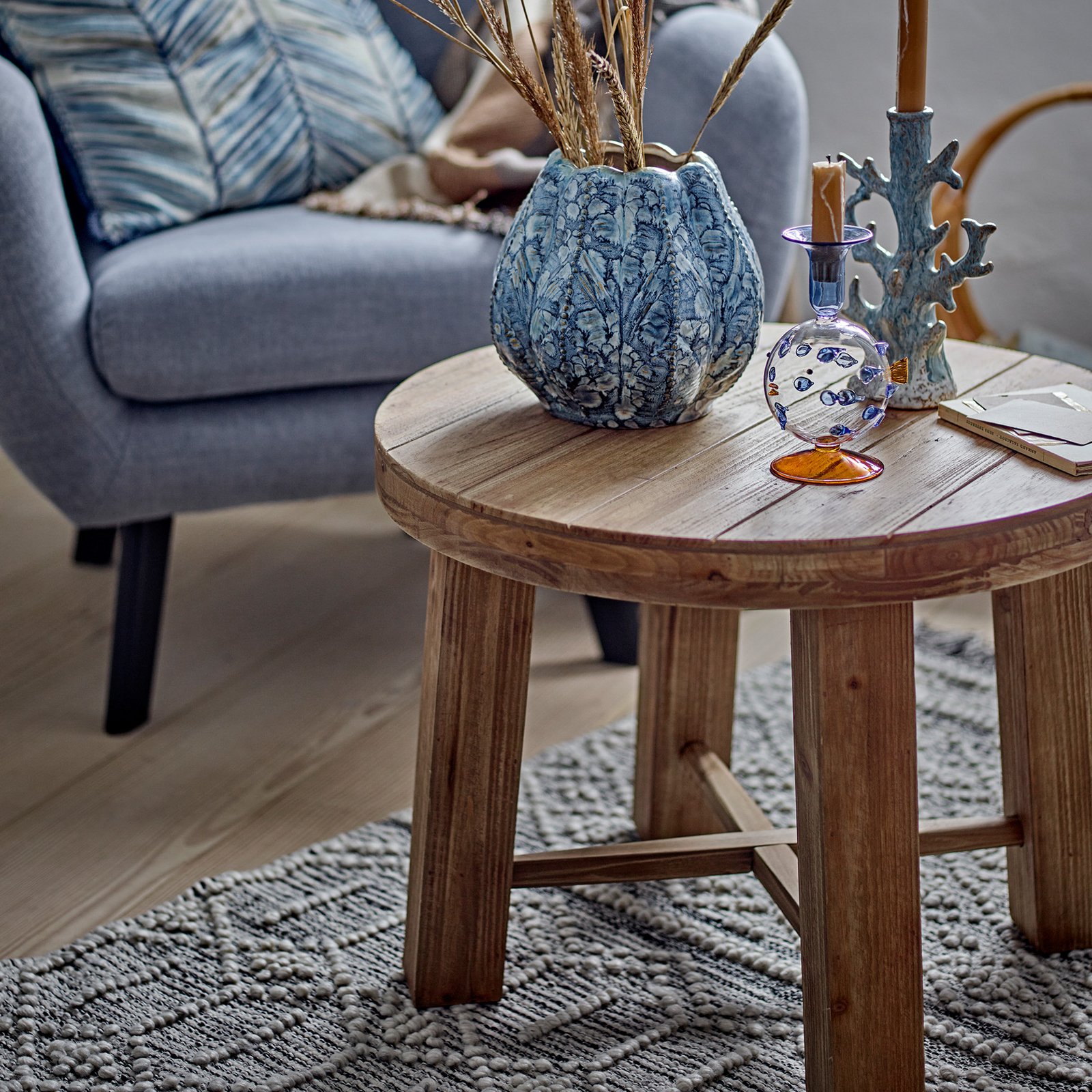 Emmett Couchtisch, Holz, braun, Ø 60 cm - BLOOMINGVILLE Emmett Couchtisch, Holz, braun, Ø 60 cm - BLOOMINGVILLE