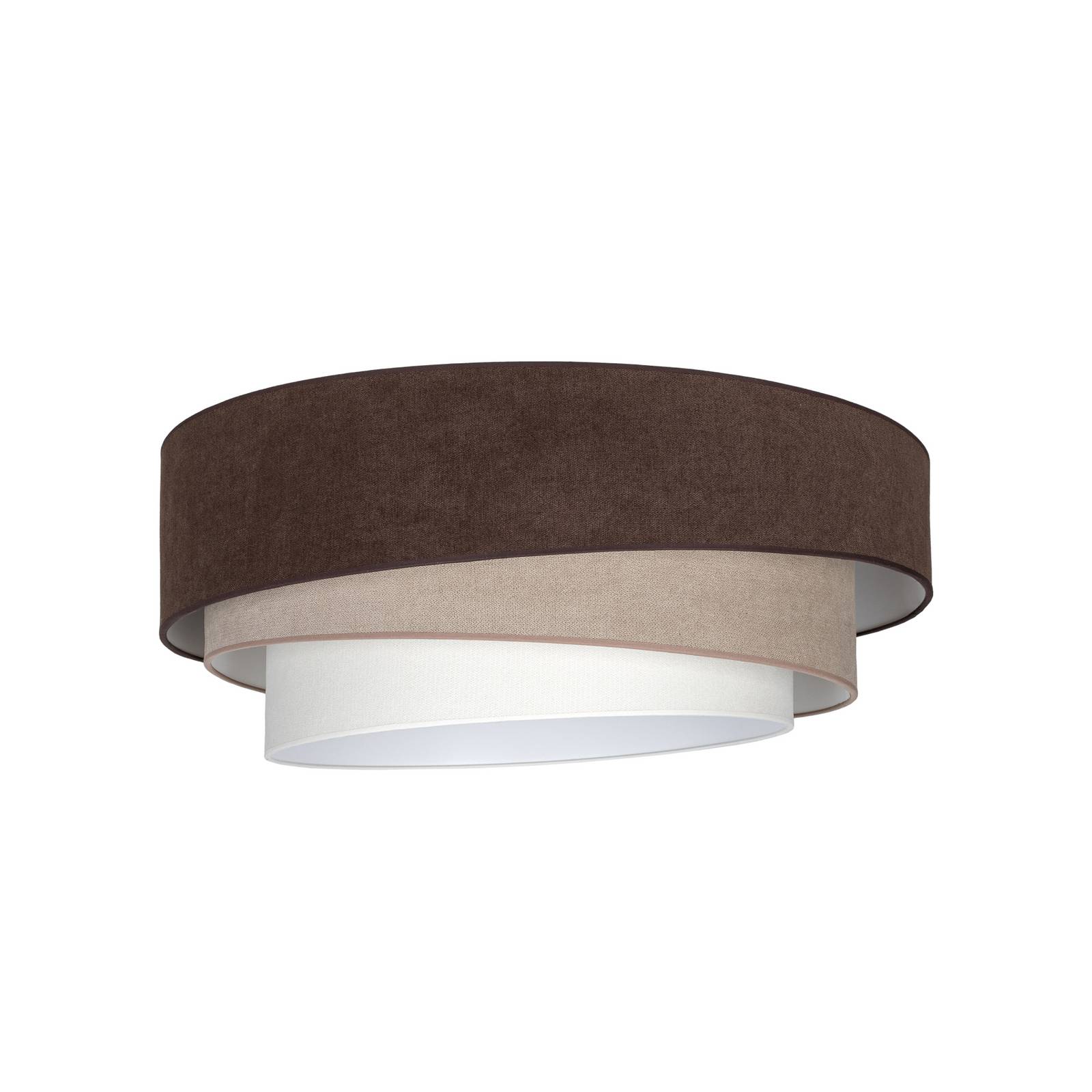 Deckenlampe Trio, braun/beige, Ø 60 cm, Textil, E27