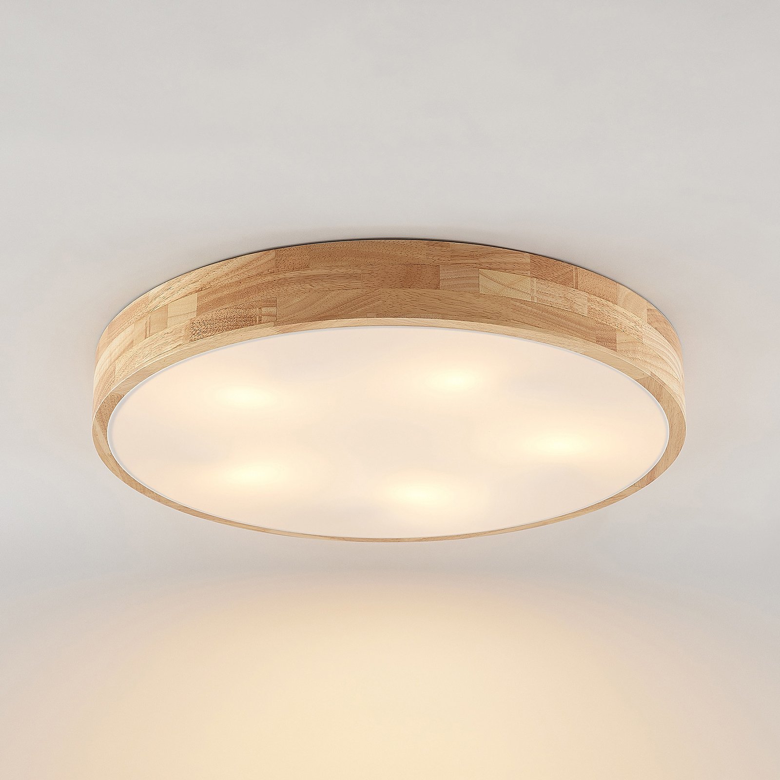 Tanju Candeeiro de Tecto Ø60 Wood/White - Lindby