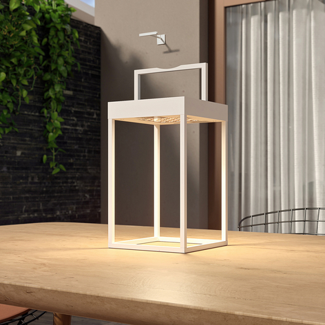 Lucande Lynzy lampada LED solare, bianco, 38,3 cm