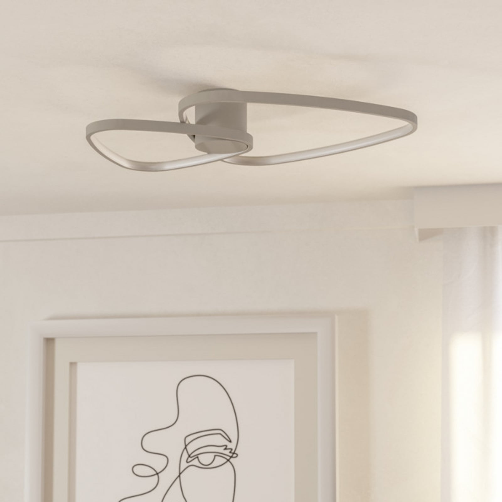 Φωτιστικό οροφής LED EGLO LEPORANO, μπεζ, 60 x 50 εκ., 2 λάμπες, CCT Φωτιστικό οροφής LED EGLO LEPORANO, μπεζ, 60 x 50 εκ., 2 λάμπες, CCT