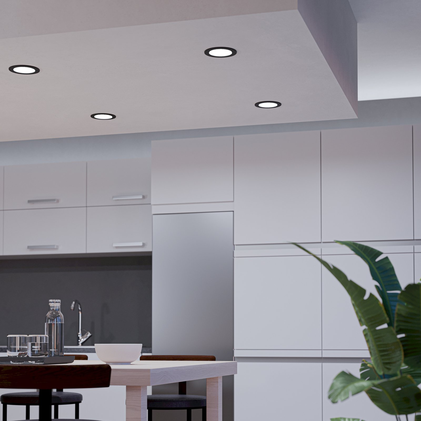 EGLO Leominster plafondlamp met ronde houten kap