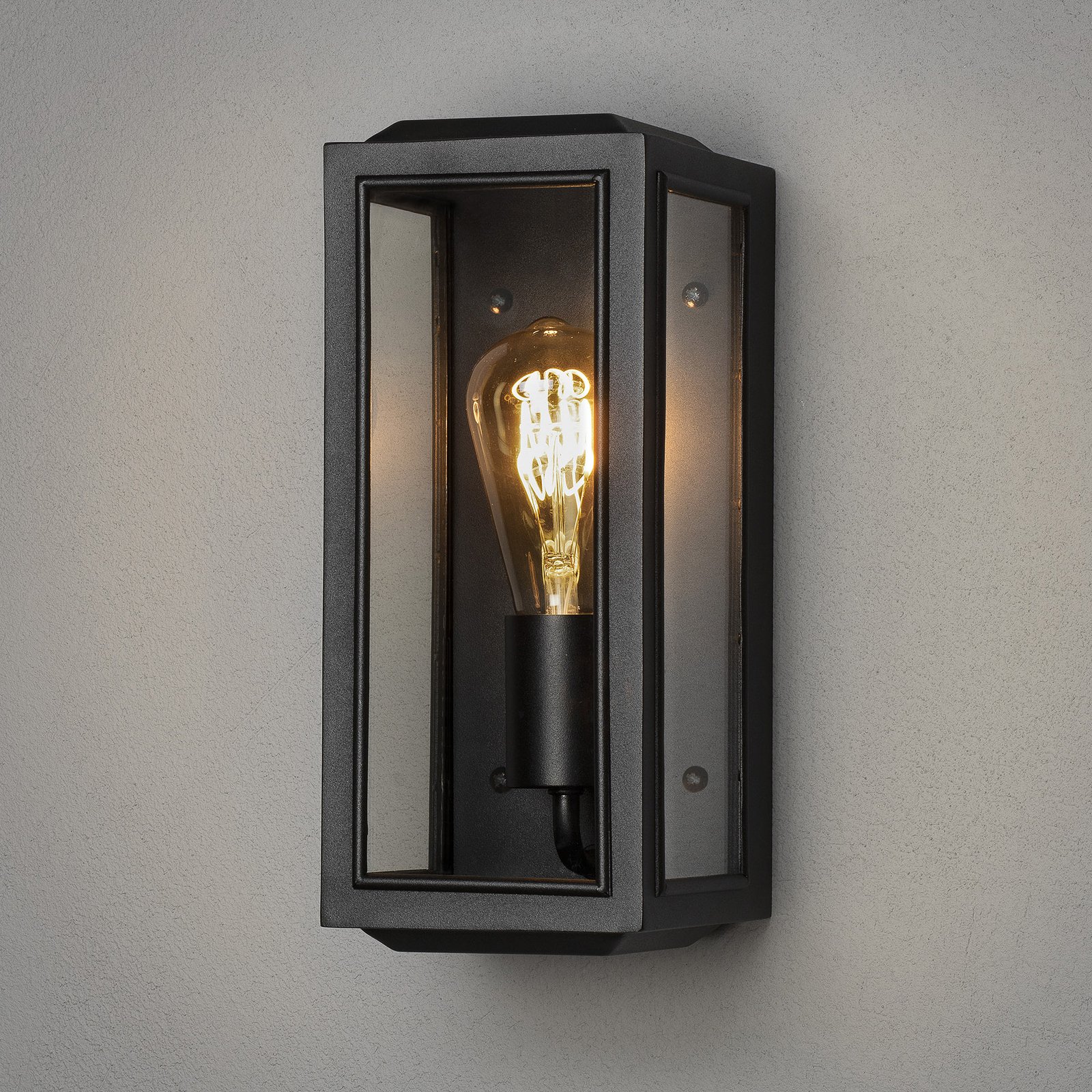 Carpi outdoor wall light, black, 12.5 x 30 cm