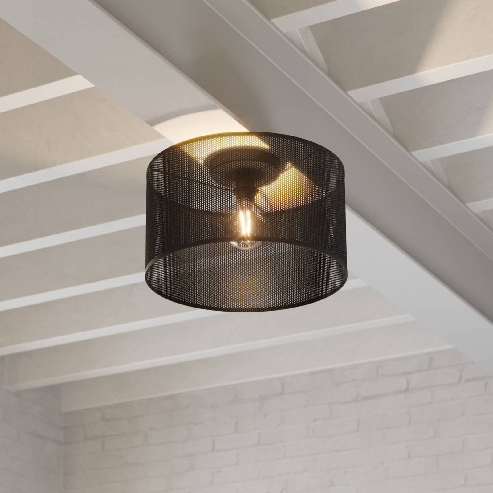Plafondlamp Manby, Ø 45 cm, zwart, staal