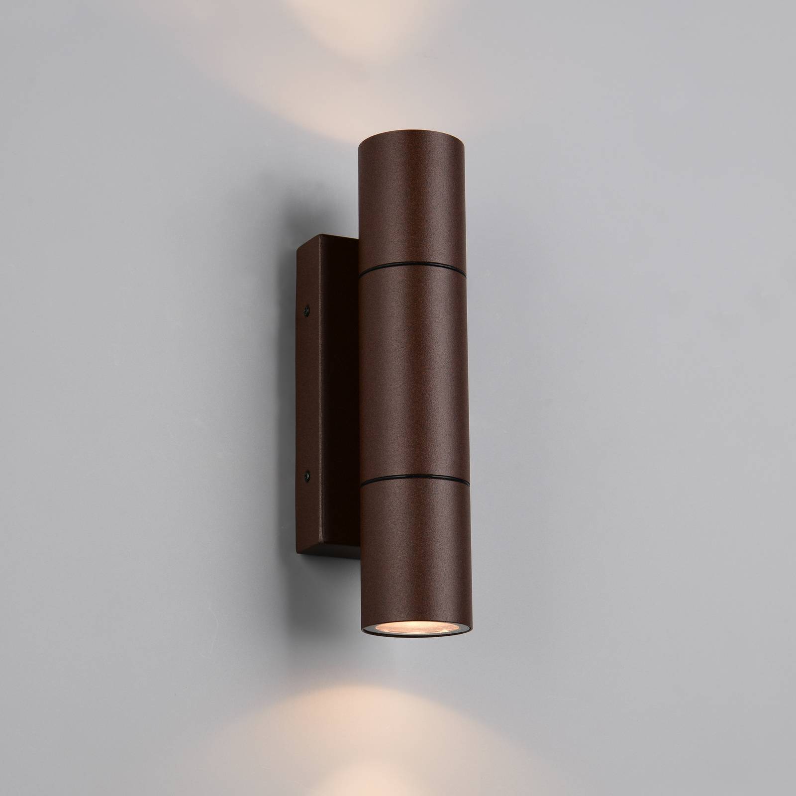 Trio Lighting Utomhusvägglampa Yamuna, rostfärgad, höjd 23 cm, metall, IP65