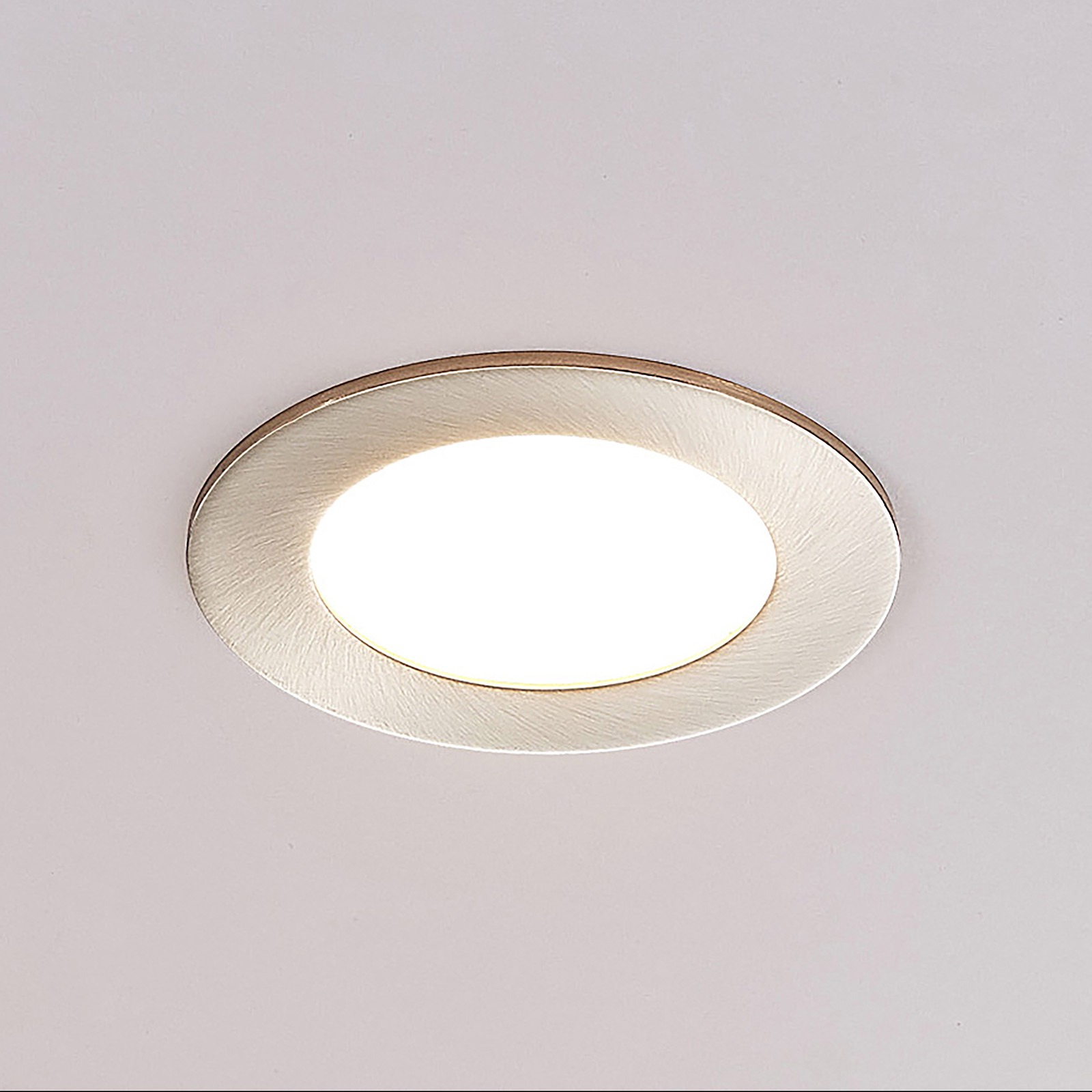 ELC Jupiter LED recessed spotlight set of 3,nickel, for Living / Dining Room, aluminium, plastic, 5 W, energy efficiency: A+, H: 2.1 cm