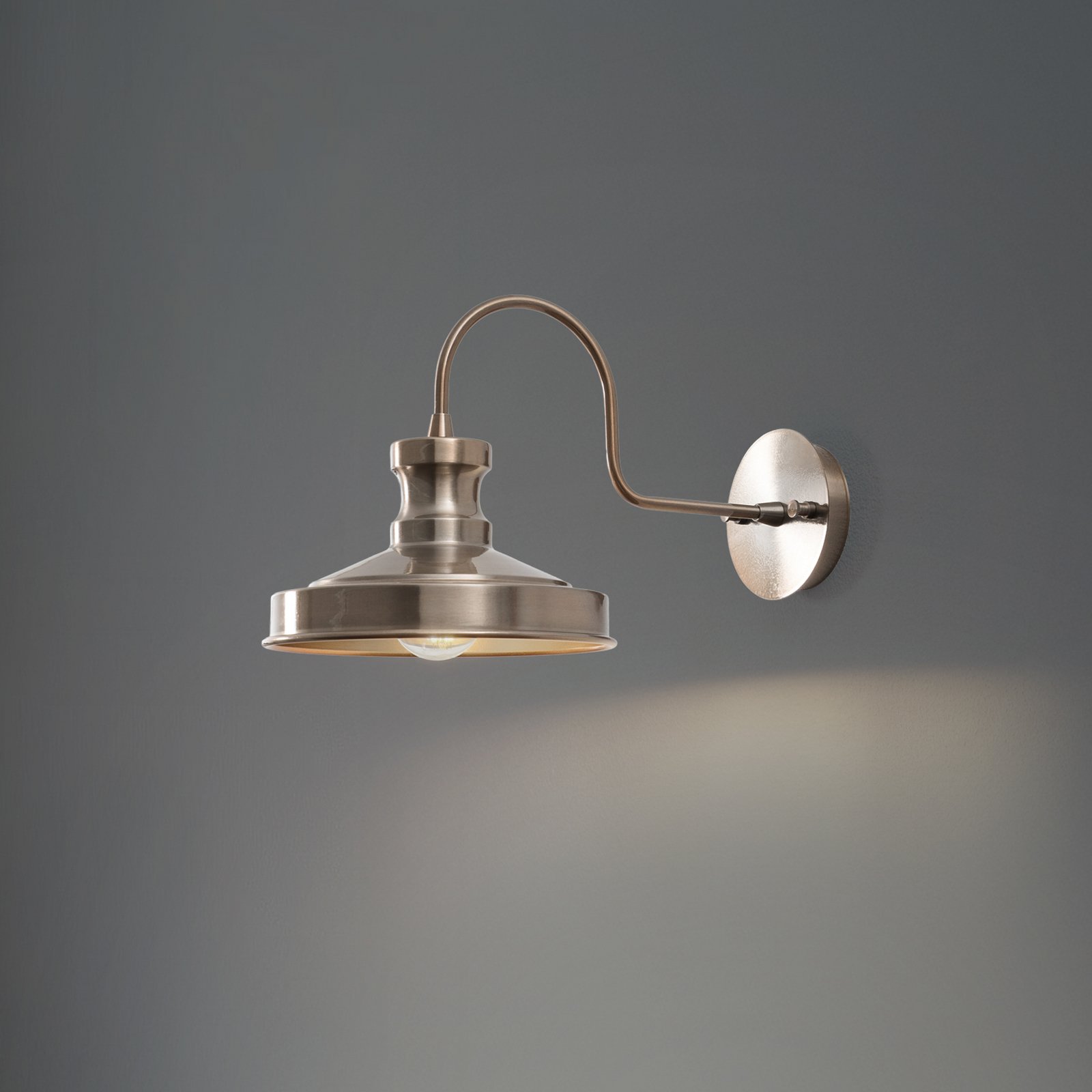 Стенна лампа Berceste, златна, метал, височина 23 cm, E27