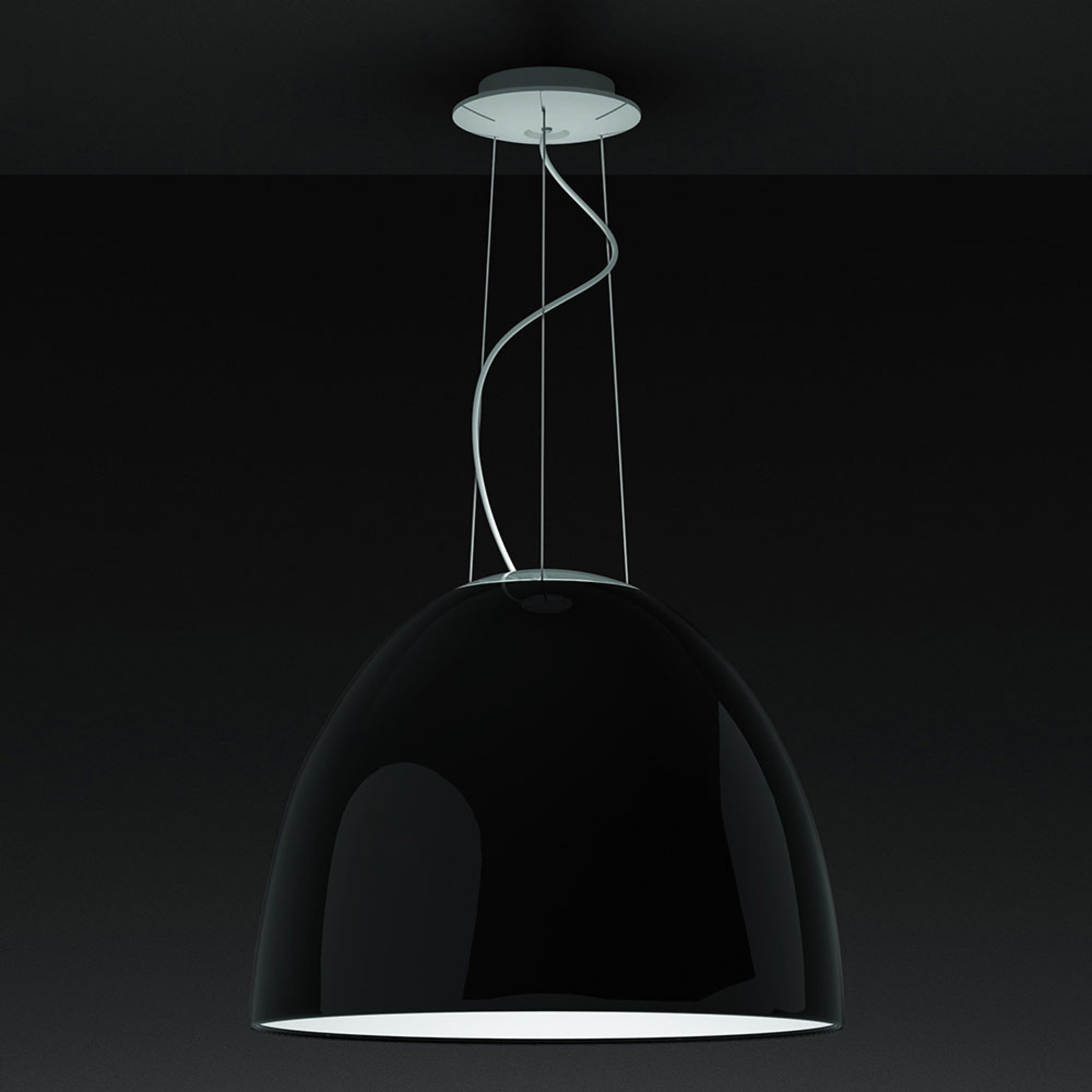 "Artemide Nur Gloss" pakabinamas šviestuvas, blizgios juodos spalvos