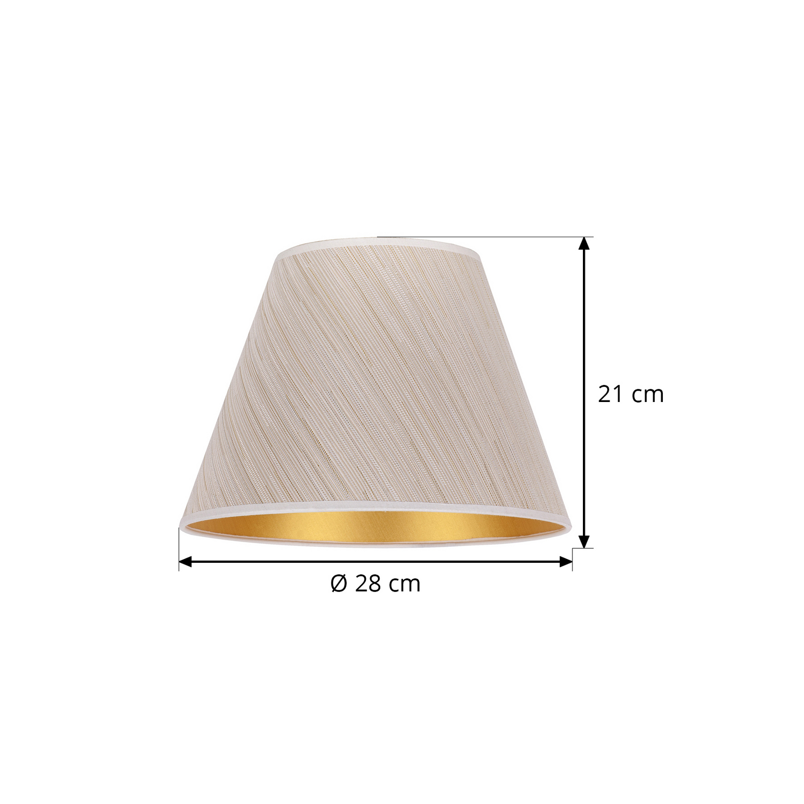 Lampenschirm Sofia Höhe 21 cm, weiß/gold gestreift Lampenschirm Sofia Höhe 21 cm, weiß/gold gestreift