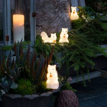 Små egern udendørs LED lysfigurer, sæt med 5