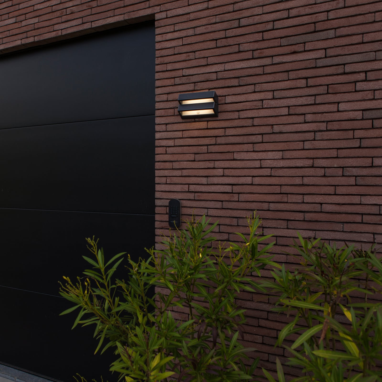 Applique d'extérieur LED BARLO, gris foncé, 21 cm, détecteur de mouvement, IP54