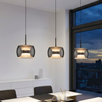 LED-Hängelampe Valen, sandgrau, Länge 80 cm, Metall, CCT 3fl