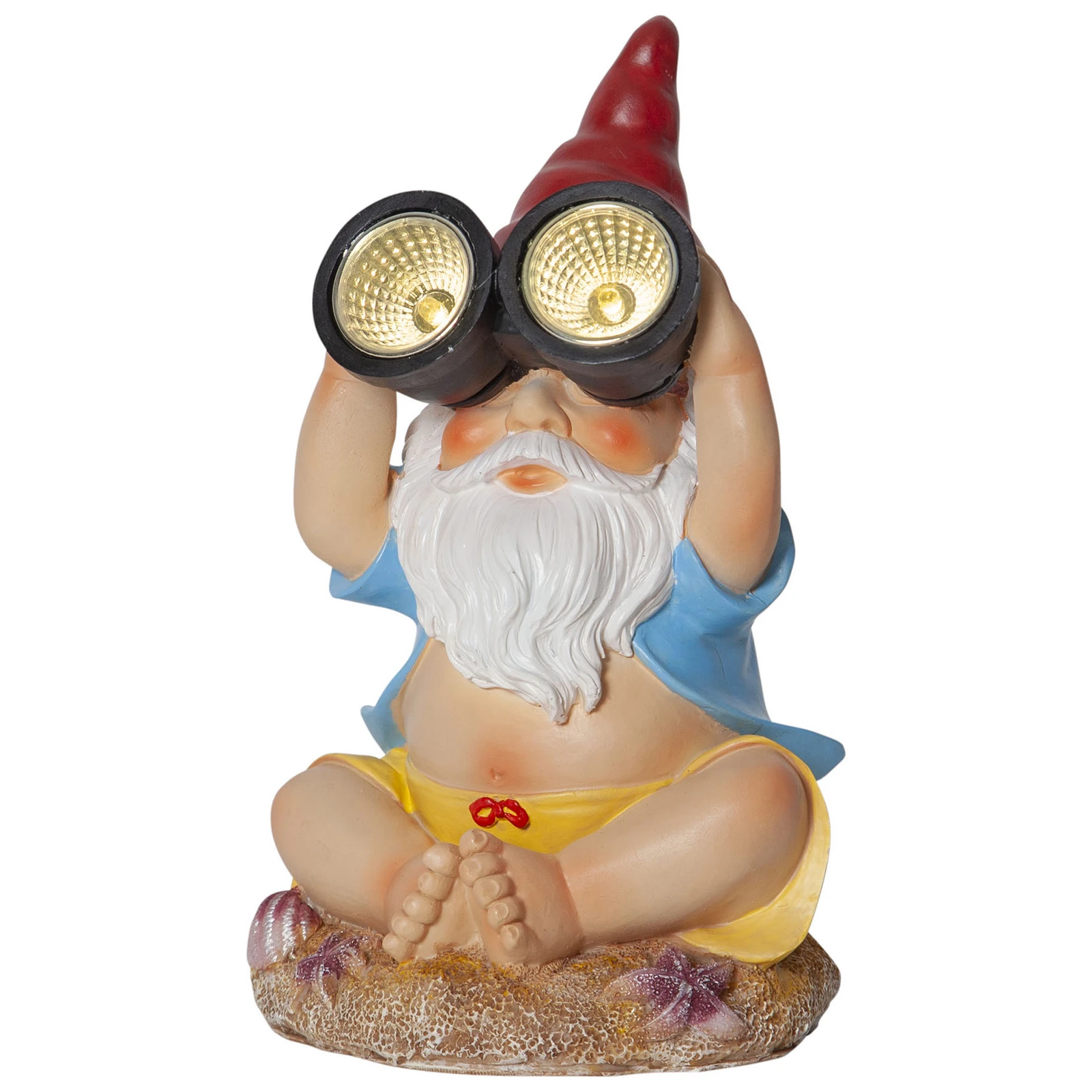 Gnomy LED-solcellslampa, färgglad, plast, 22 cm, kikare