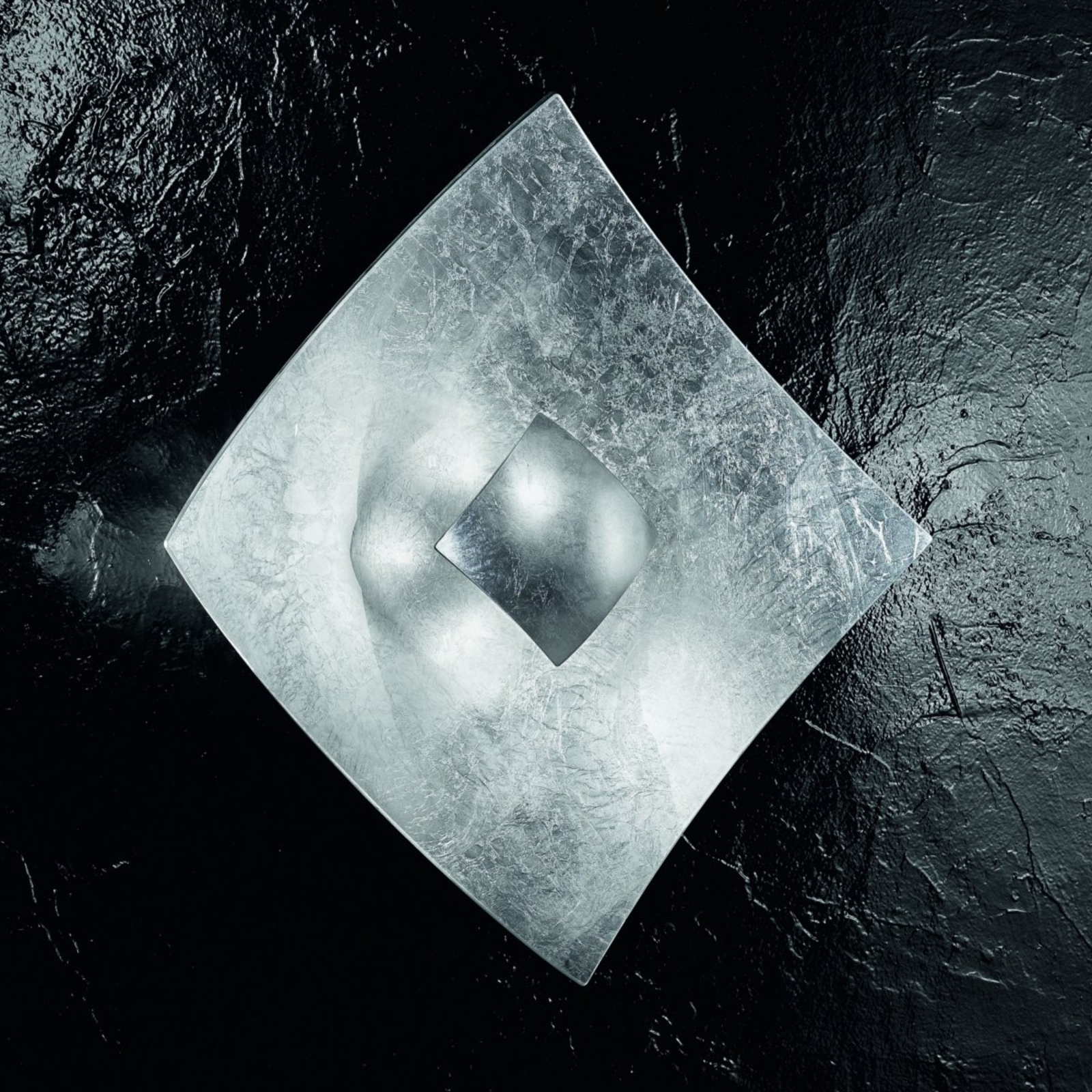 Aplique Quadrangolo plata 32,5 x 32,5cm