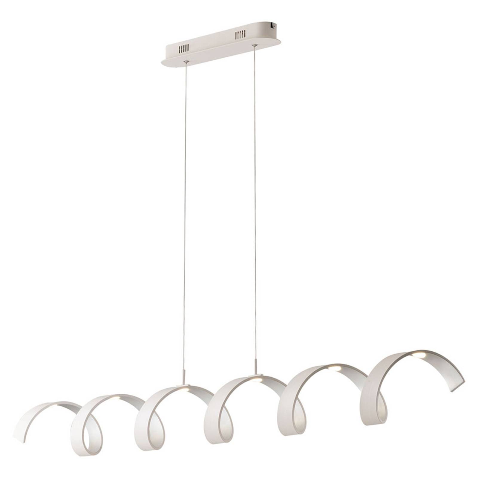 LED függő lámpa Helix, fehér-ezüst, hossza 125 cm