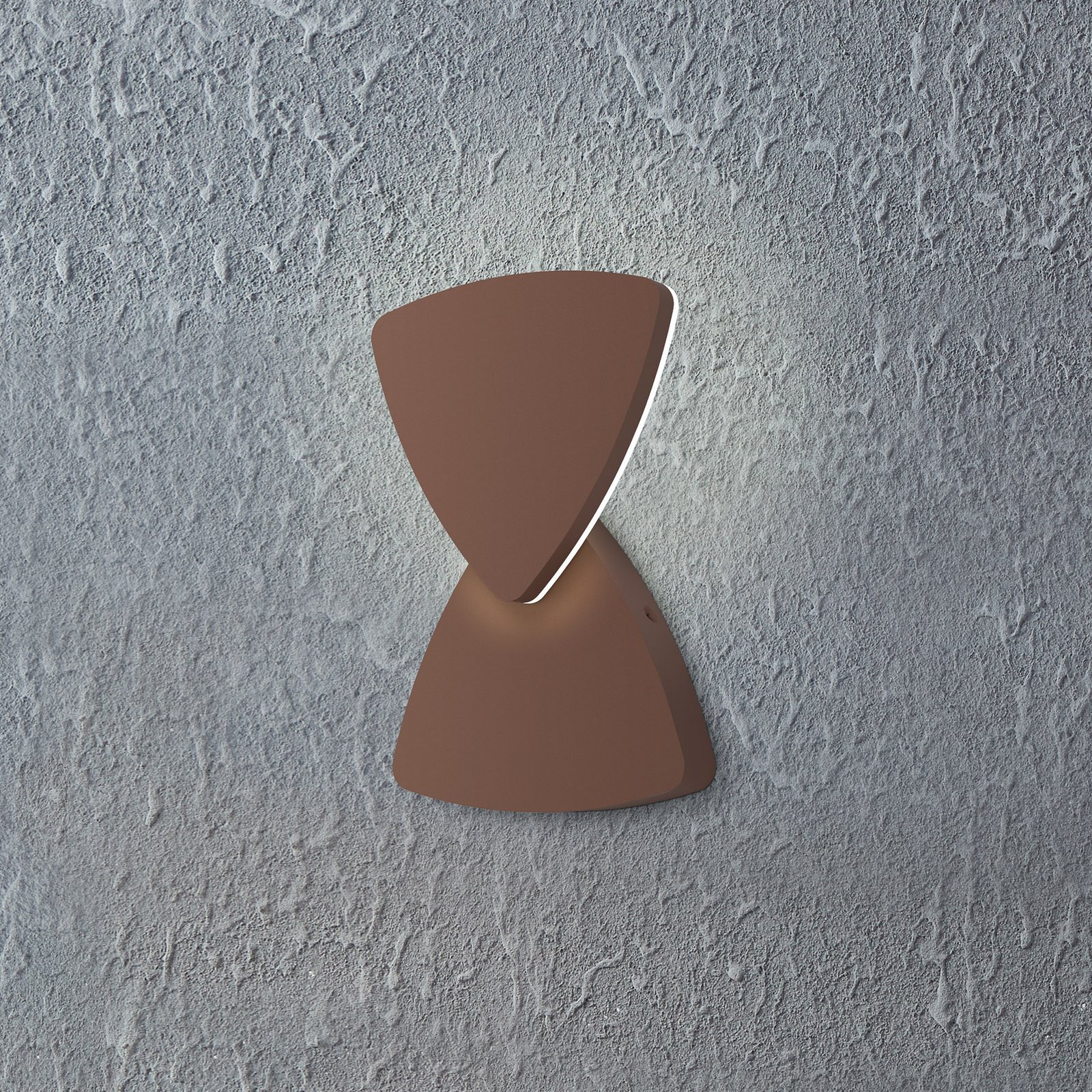 LED-utomhusvägglampa Pedersano rostfärgad Bredd 14 cm Triangel